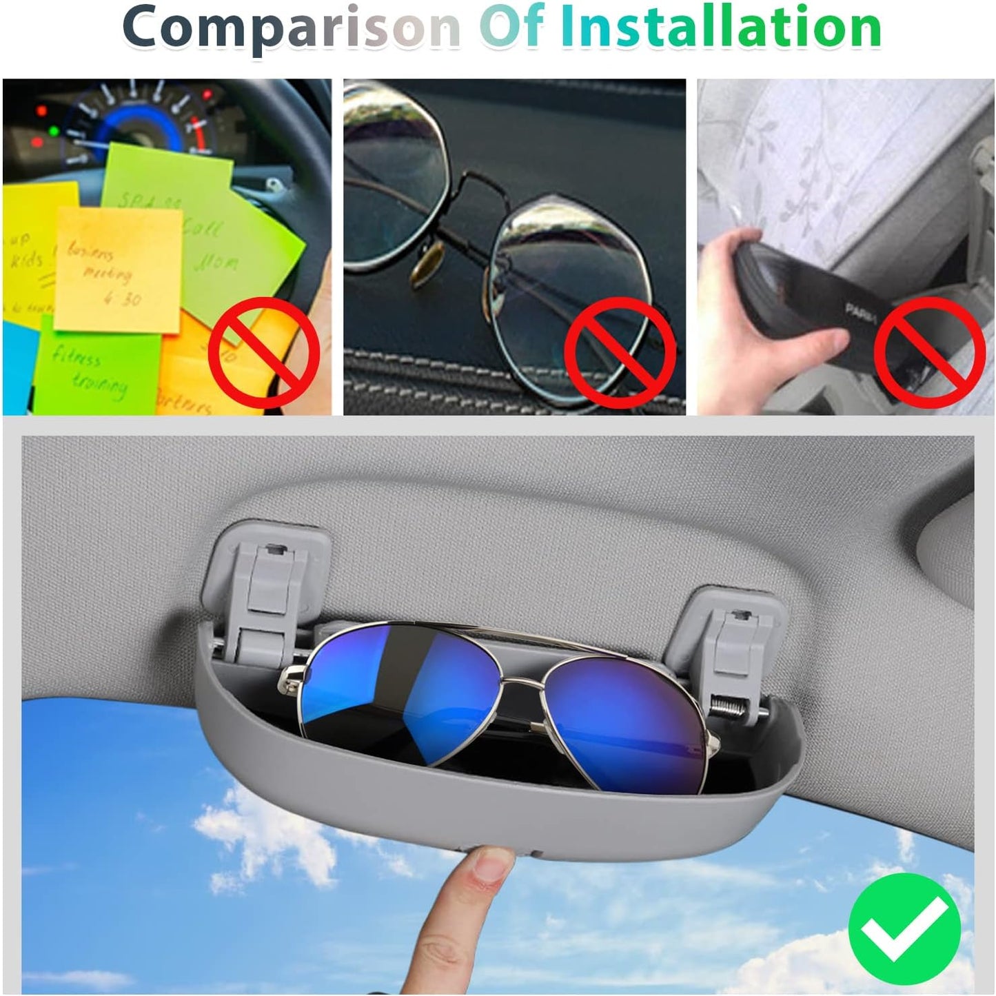 Fo-Rd Focus MK4 ST Line 2018-2024 2025 Porta Occhiali Da Sole per Auto, Focus 2023 Organizer, Compatibile Con Accessori Ford Focus MK4 (Grigio)