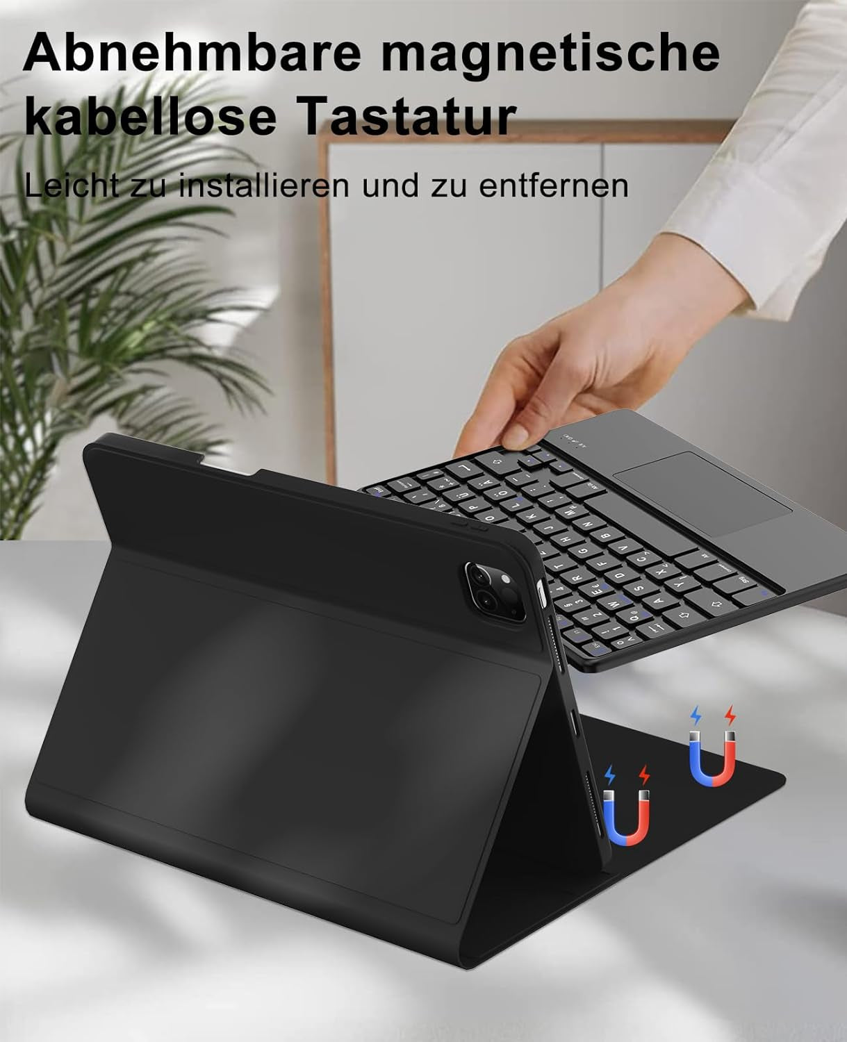 Custodia per Ipad Pro 11 Con Tastiera 2022 – Ipad Air 5 2022 Con Trackpad Tastiera, Tastiera Magnetica Rimovibile, per Ipad Pro 11 4/3/2/1, Ipad Air 5/Air 4 2020, Nero