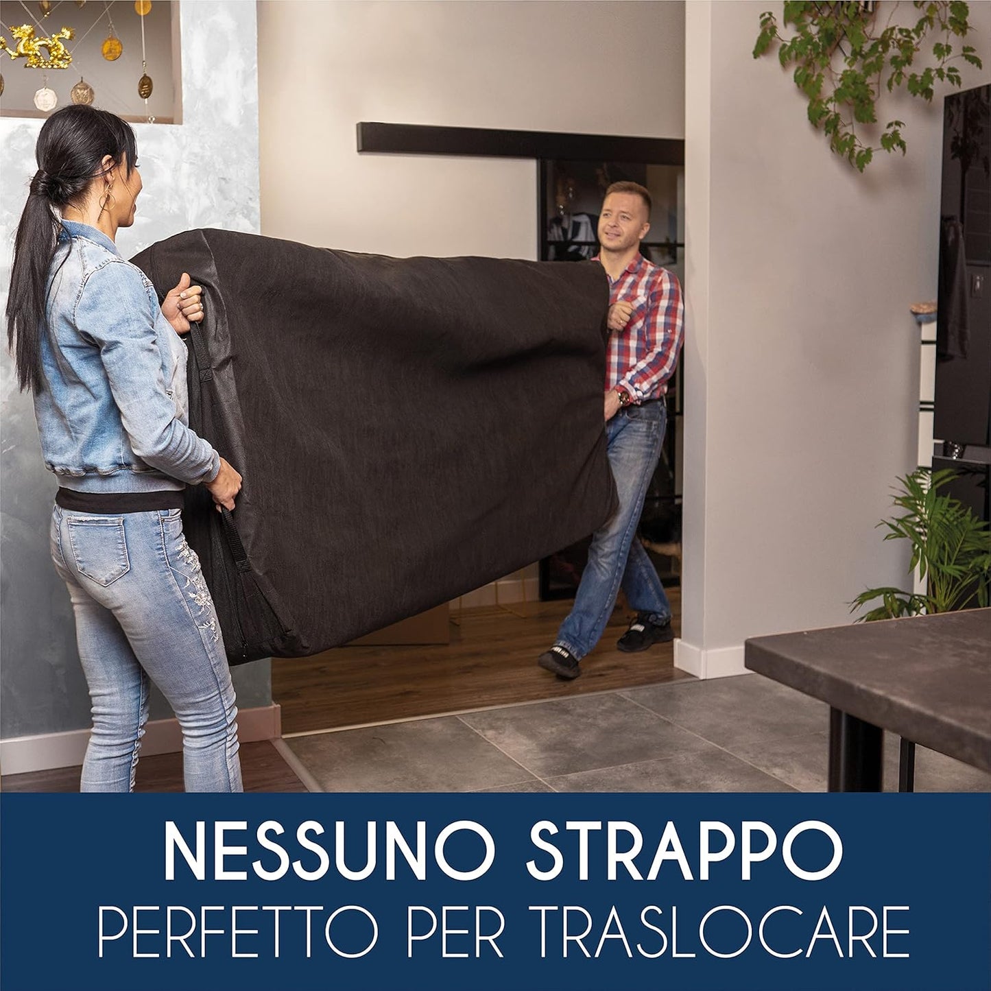 Custodia Materasso 140X190/200 Trasloco E Stoccaggio (Made in EU E OEKO-TEX - Spessore 30Cm) - Coprimaterasso Con Cerniera E 4 Maniglie