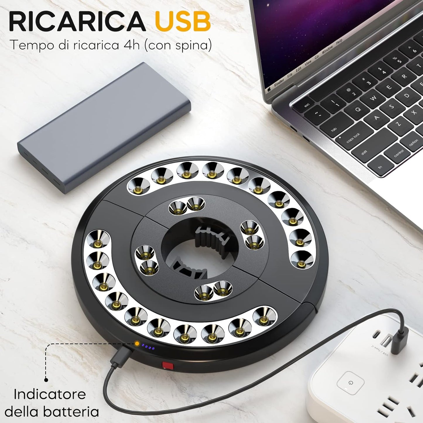 Luce per Ombrellone, Luci Ombrellone Esterno Lampada Da Giardino Con USB Ricaricabile 3 Modalità Di Illuminazione per Giardino Esterno Terrazzo Piscina