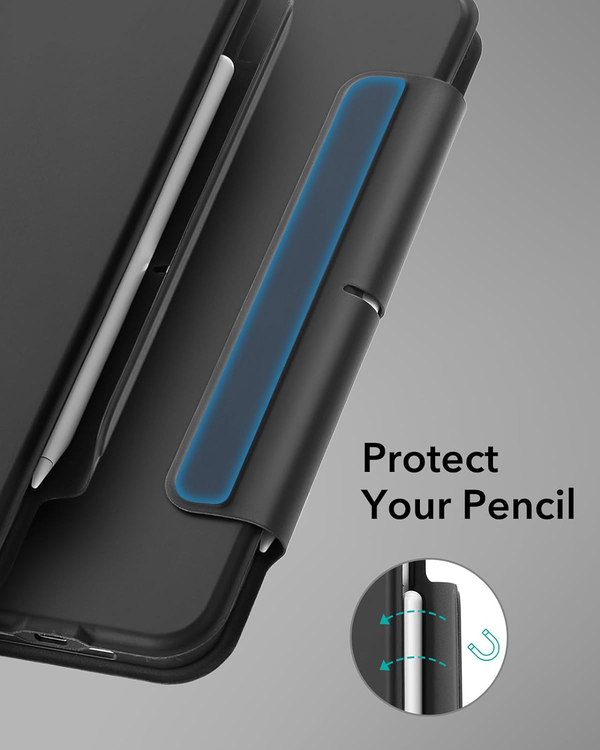ESR per iPad 10 Gen (10,9 pollici) 2022, custodia con tastiera con trackpad, tastiera magnetica rimovibile con tasti retroilluminati, supporto completamente regolabile in modalità verticale/orizzontale, nero
