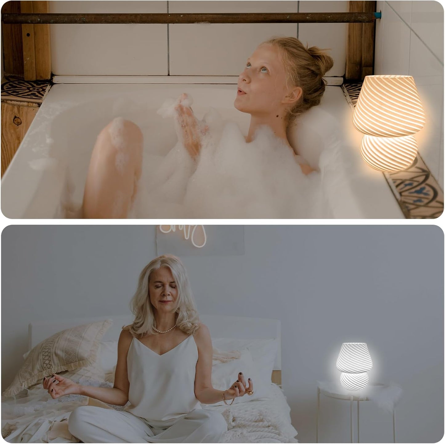 Lampada Da Tavolo a Fungo, Lampada Da Scrivania a LED in Vetro, Luce D'Atmosfera a Fungo Con Temporizzazione USB 3 Colori Con Telecomando per Soggiorno Camera Da Letto Ufficio