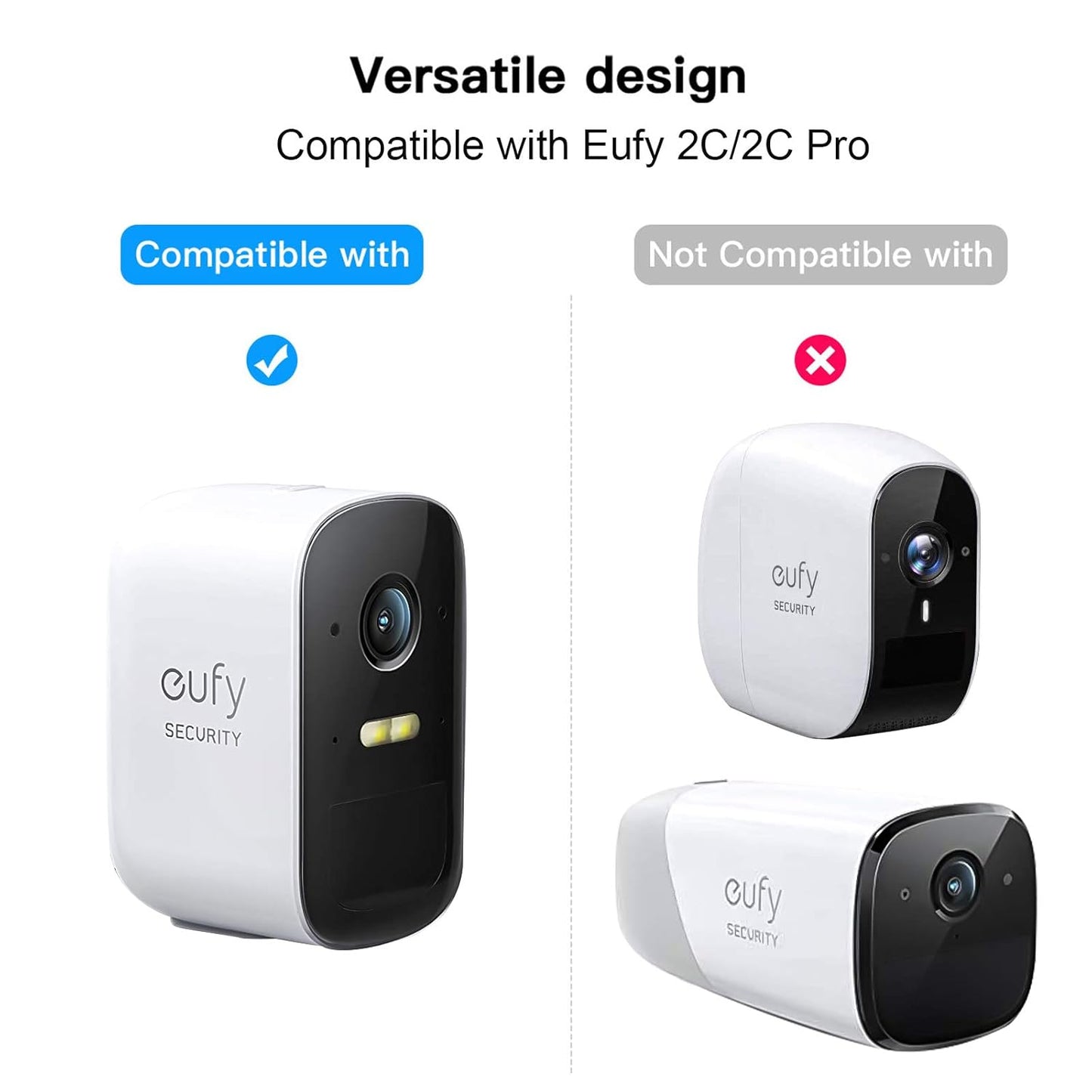 Eufy 2C/2C Pro - Cavo Di Ricarica per Fotocamera Eufy 2C/2C Pro Quick Charge 3.0 Con Cavo Da 9 M, Resistente Alle Intemperie, 2 Pezzi, Colore: Bianco