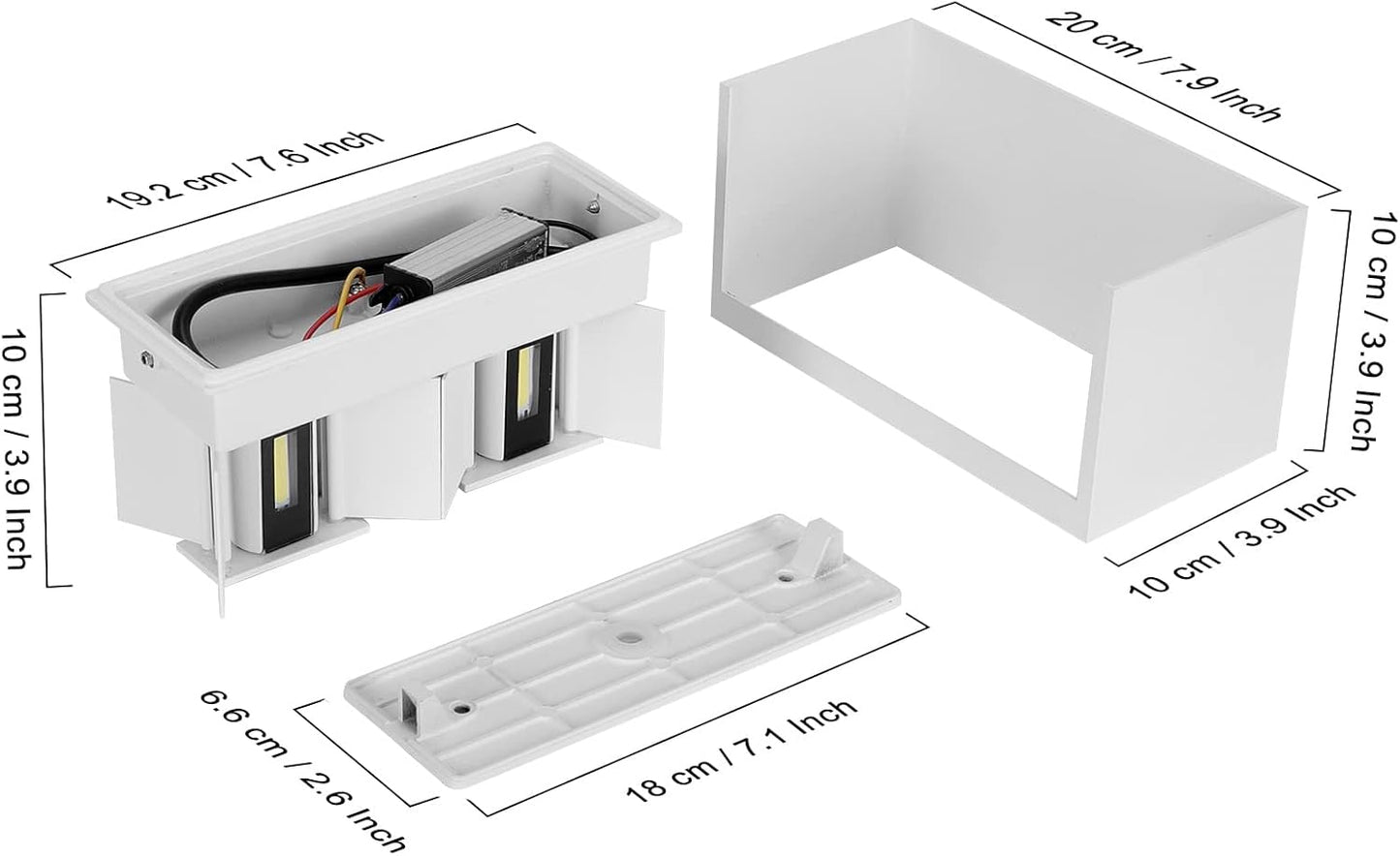 24W Moderno Applique Da Parete LED Lampada Da Parete Angolo Del Fascio Regolabile Alluminio Lampada Da Muro Impermeabile IP65 per Bagno Camera Da Letto Corridoio Soggiorno Scale, Bianco 6000K