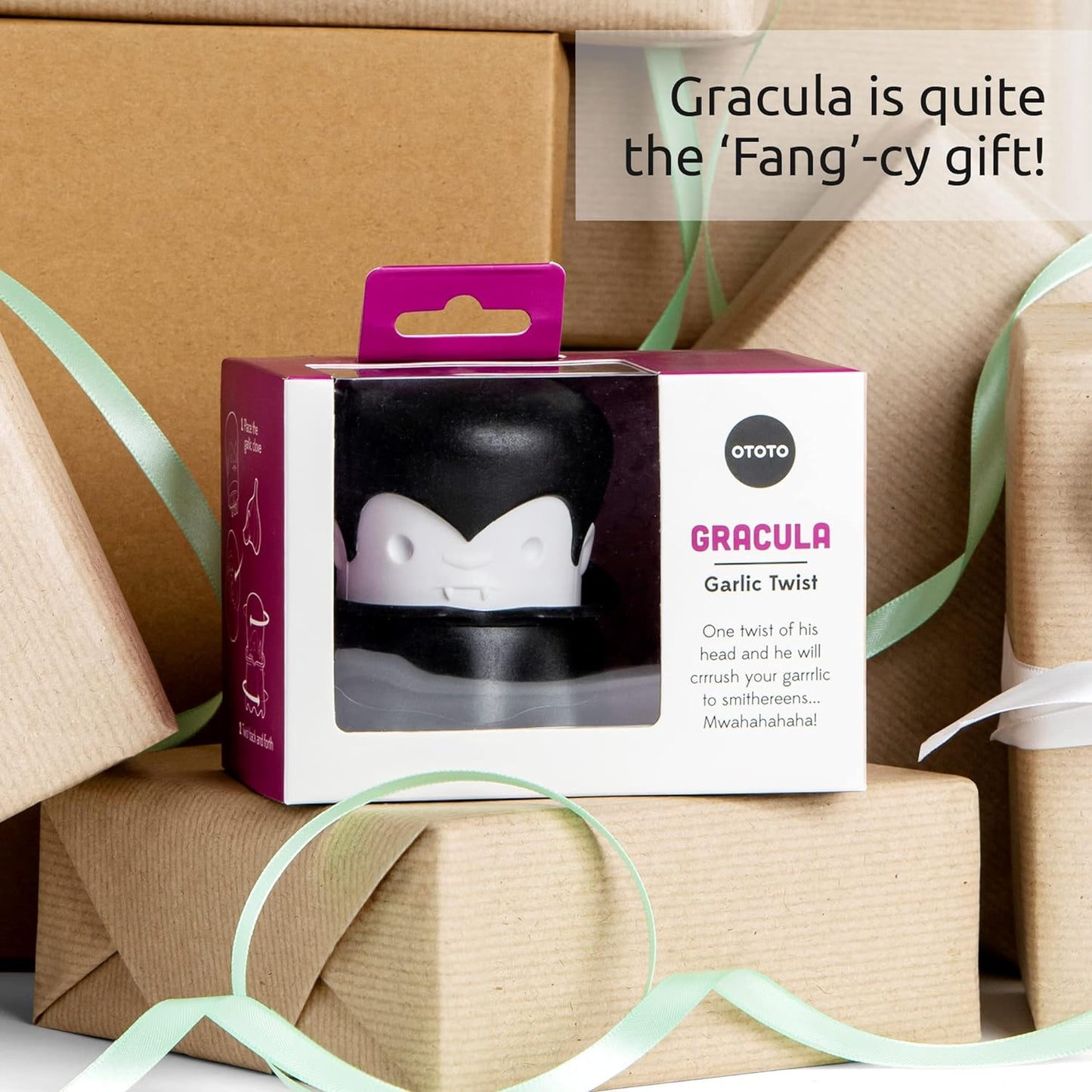 Gracula - Trita, Pela & Schiaccia Aglio Professionale - Trita Aglio Manuale Con Coperchio Girevole, Facile Da Usare - Senza BPA, Facile Da Pulire E Lavabile in Lavastoviglie