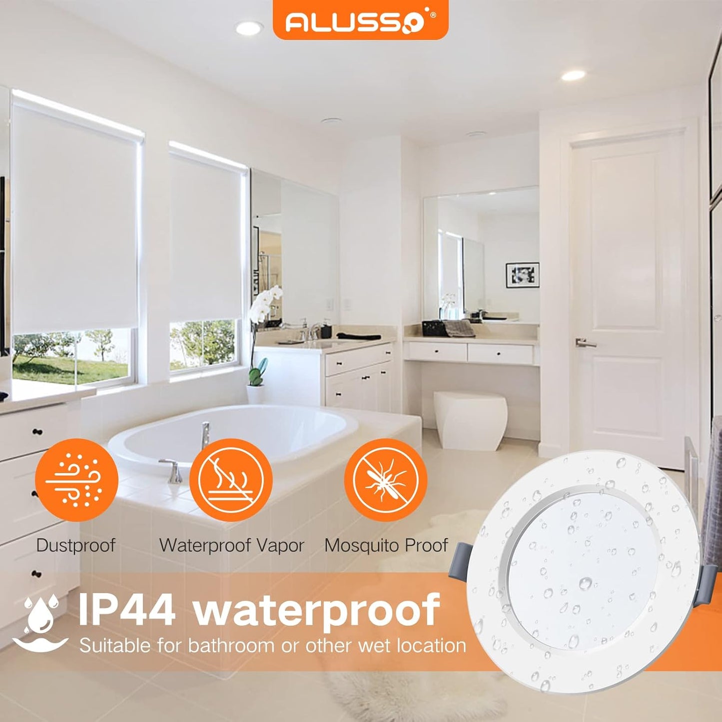 Faretti LED Da Incasso per Cartongesso, 6W 230V Bianco Caldo 3000K Bianco Neutro 4000K Freddo 6500K Regolabili IP44 Ultrasottili 25Mm Rotondi Bianco Luci Da Incasso per Bagno Cucina, Set Di 6