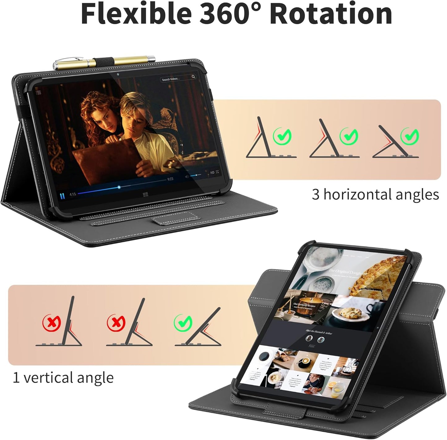 Custodia Cover Con Honor Pad X8A/Lenovo Tab M11 / Blackview Tab 12 Pro/Tab 8/Tab 16/Tab 15 Pro/Tab 7, 360° È per Tablet Da 10-11 Pollici