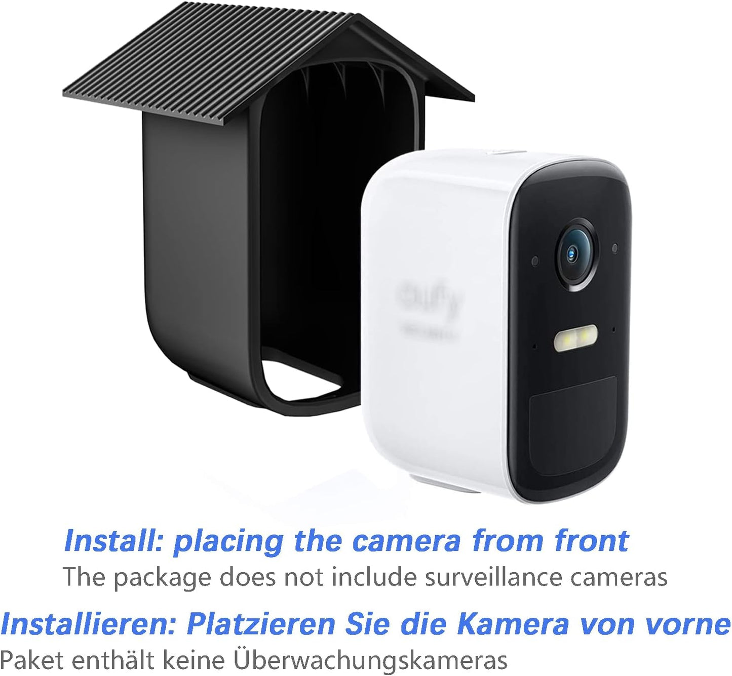 Custodia in Silicone Resistente Alle Intemperie per Eufycam 2C / 2C Pro, 2 Pezzi per Telecamera Di Sorveglianza Domestica, in Silicone Impermeabile, Colore: Nero