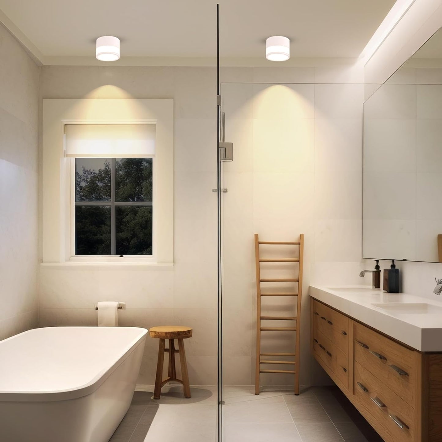 Faretti LED Da Soffitto 12W IP65 Faretto Lampadario 3000K Faretto Plafoniera Ø10Cm Bianco Caldo Faretti Da Soffitto Bianco Spot Alluminio per Bagno Soggiorno Cucina Corridoio