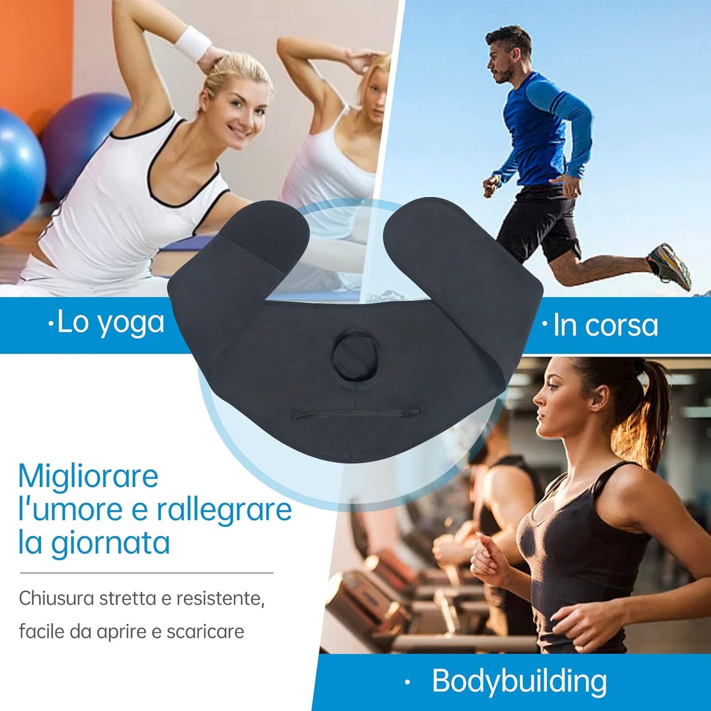 Sacchetti per Stomia | Cintura per Stomia Nero Ostomy | Materiali per Stomia | Coperchi per Sacca per Stomia | Tasca Interna per Contenere La Sacca per Stomia | Cintura per Stomia (S)