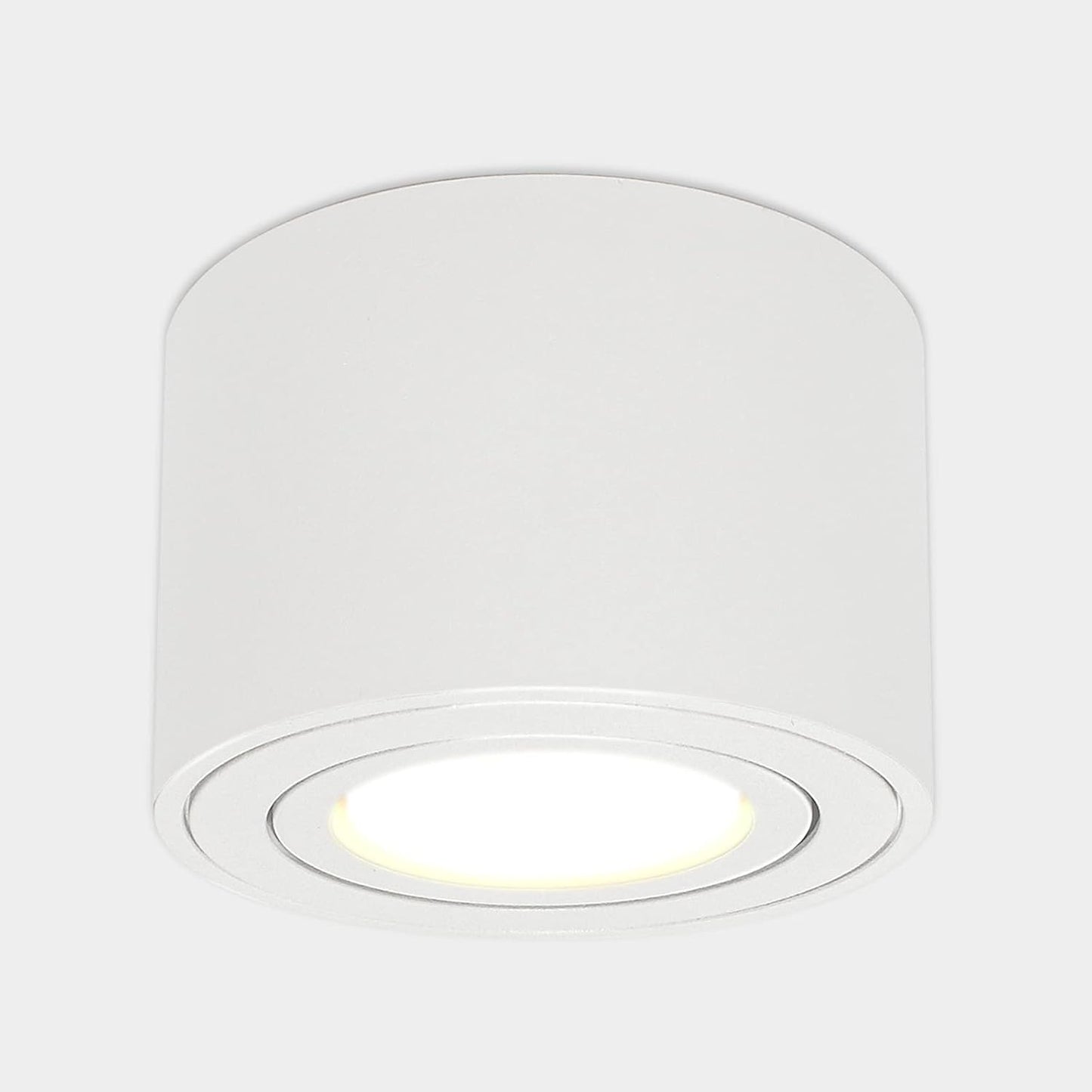 Faretti LED Soffitto Bianco, Orientabile, Ø80X50Mm, Telaio in Alluminio, Plafoniera Con Modulo LED Da 5W 230V, Rotondo
