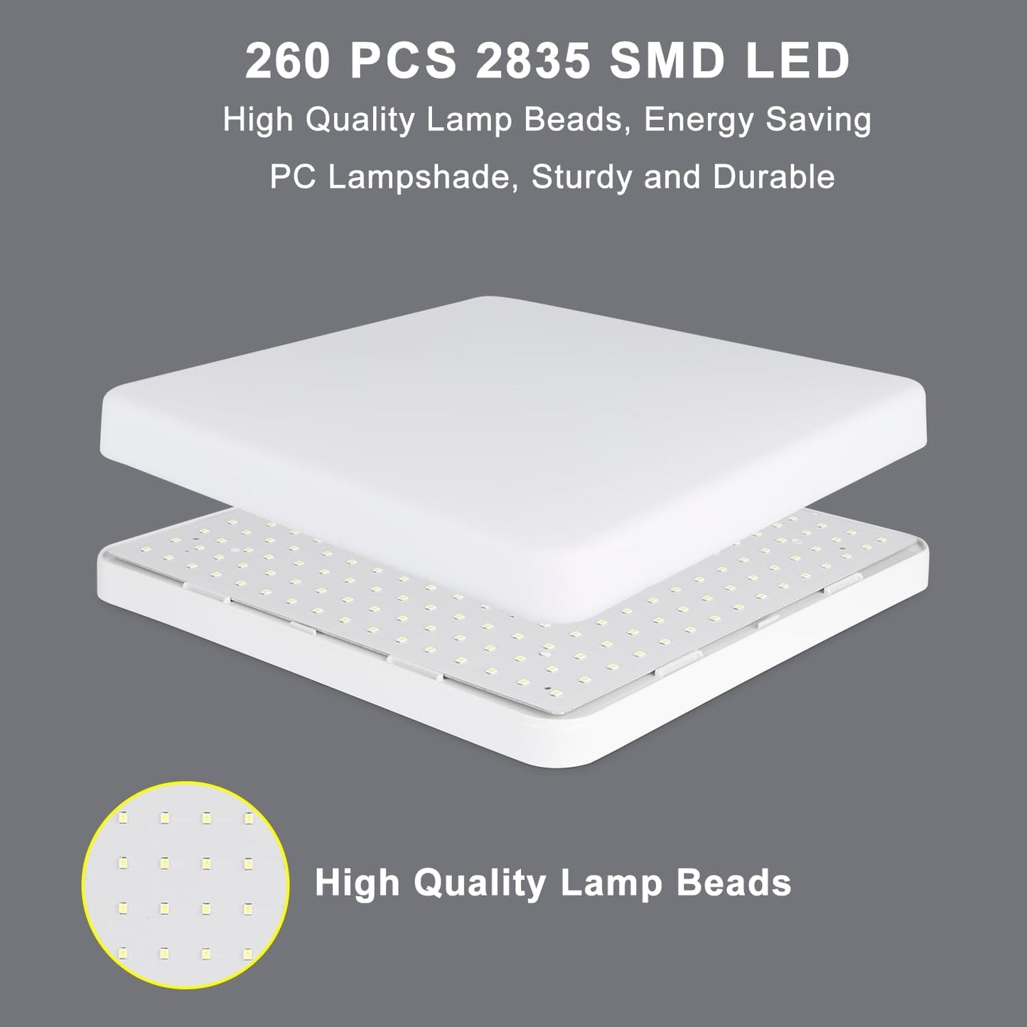 48W Plafoniera LED Quadrata - Lampada Da Soffitto Luce 3000K - Plafoniera Soffitto Bianco Caldo 4320LM - Plafoniera Led Soffitto 30Cm - Moderno Plafoniera Bagno IP44 Cucina Soggiorno Corridoio