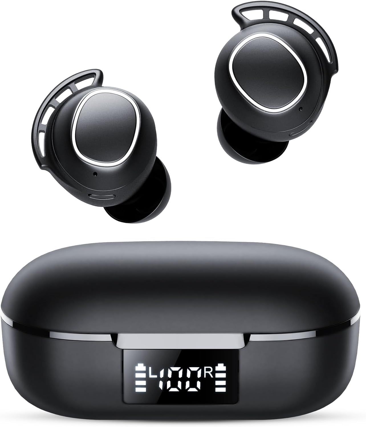 Cuffie Bluetooth, Auricolari Bluetooth 5.3, 2024 Nuovo ENC Cancellazione Del Rumore Con 4 Mic, LED Display, 60 Ore Hifi Stereo, Cuffie Wireless Bluetooth IP8 Impermeabili, USB-C Auricolare Bluetooth