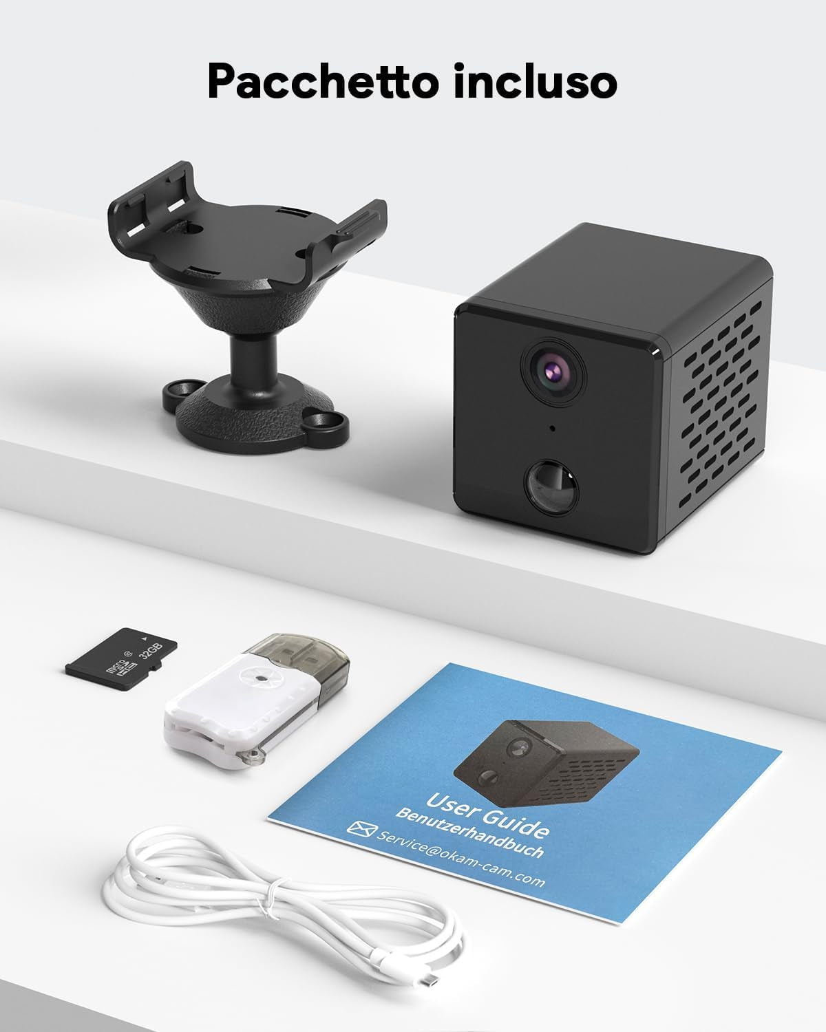 Telecamera Spia Wifi Interno, 4K HD Mini Nascosta Telecamera | Archiviazione Gratuita Su Cloud E Scheda SD | Rilevamento Di Movimento | Batteria Da 3000 Mah | Con Scheda Di Memoria Da 32GB