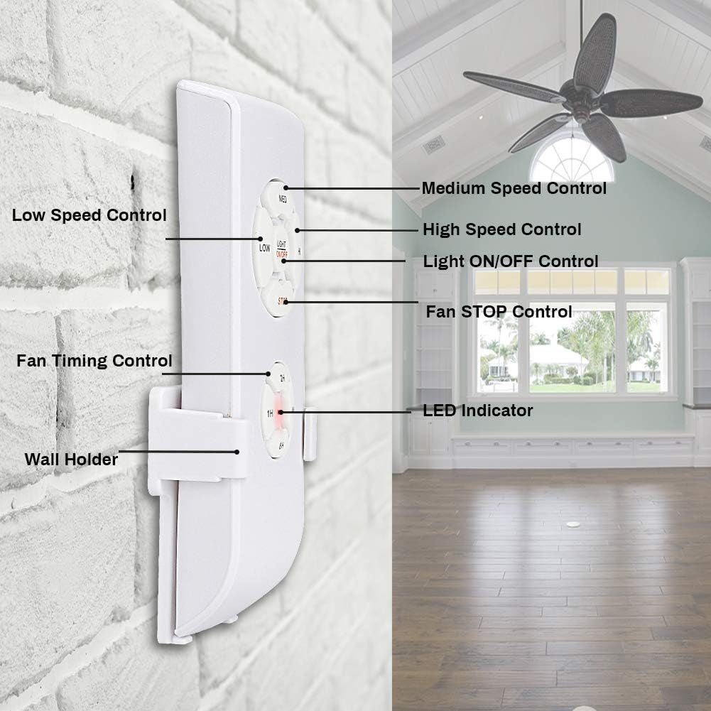 Kit Telecomando Ventilatore, Kit Telecomando Wireless Universale per Ventilatore a Soffitto Con 4 Tempi 3 Velocità E Controllo Della Luce per La Sala Espositiva Dell'Hotel per L'Ufficio