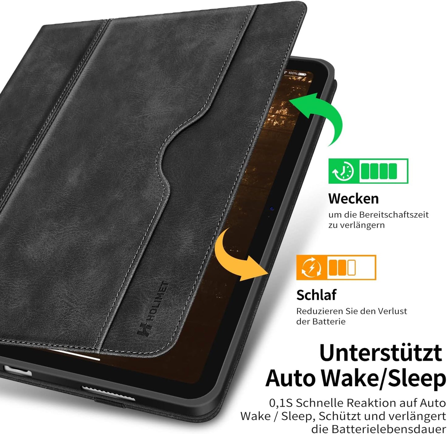HOLIMET Custodia per Ipad 10 Generazione 2022 Con Portapenne, Ipad 10 Gen 2022, in Pelle PU, Cover Posteriore in TPU, Resistente Agli Urti, Auto Dormiresveglia per Ipad 10 Generazione Da 10,9