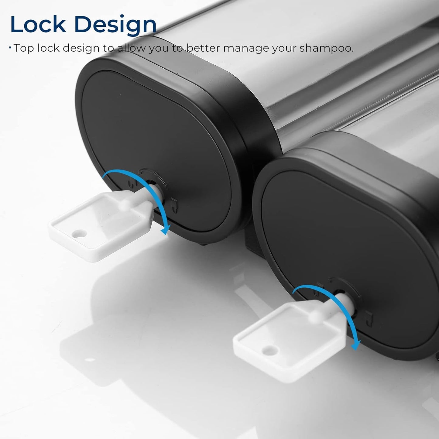 Dispenser per Shampoo E Balsamo, Dispenser per Doccia a 2 Camere, Senza Trapano, Dispenser Di Shampoo per Doccia a Parete, per Shampoo, Balsamo, Bagnoschiuma, per Bagno (Nero, 2 Camere)