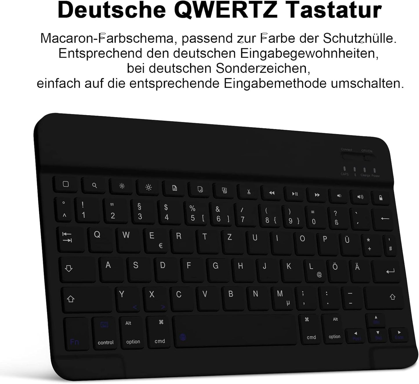 per Xiaomi Redmi Pad SE 11" 2023 Custodia Con Tastiera, Tastiera Rimovibile Con Layout QWERTZ Con Custodia per Xiaomi Redmi Pad SE 2023 11 Pollici, Nero
