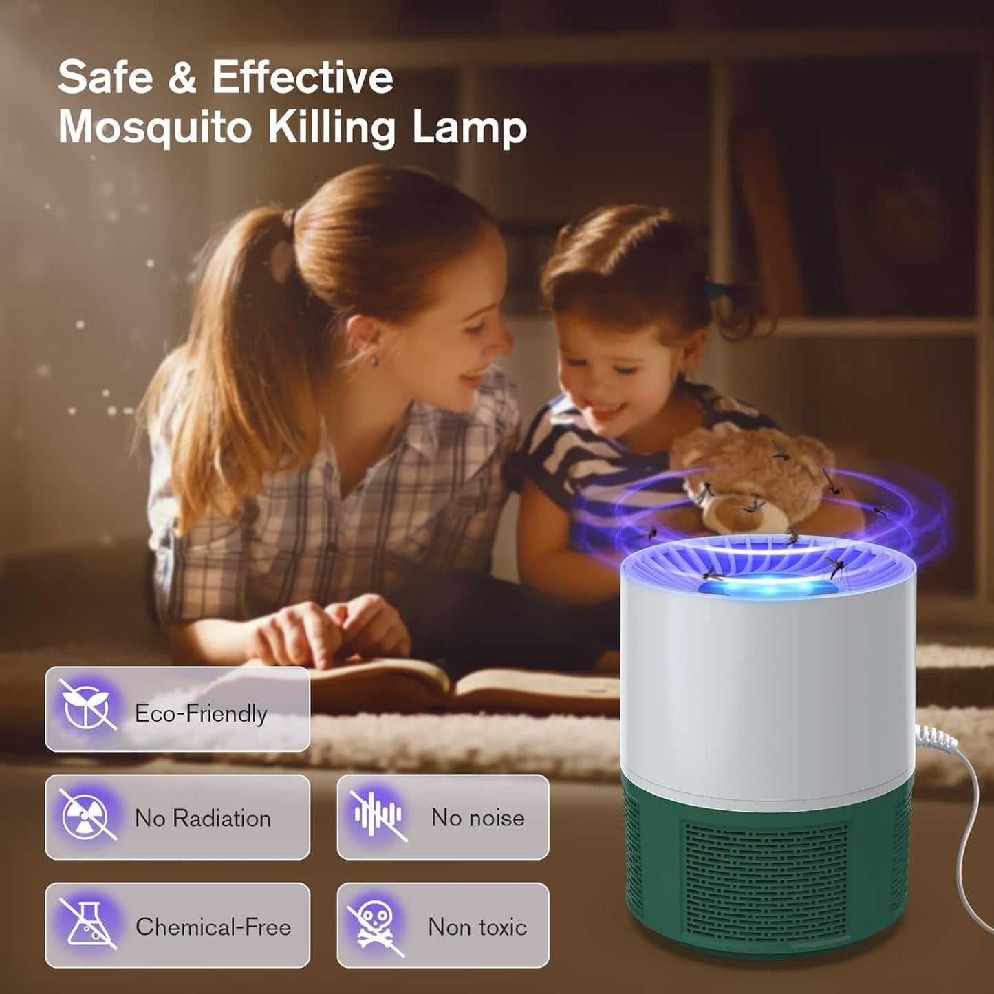 Insetticida Elettrica, USB Elettrica, Trappola per Mosche, Zanzare, Lampada per Zanzare, Lampada Con Luce, per Interni Ed Esterni