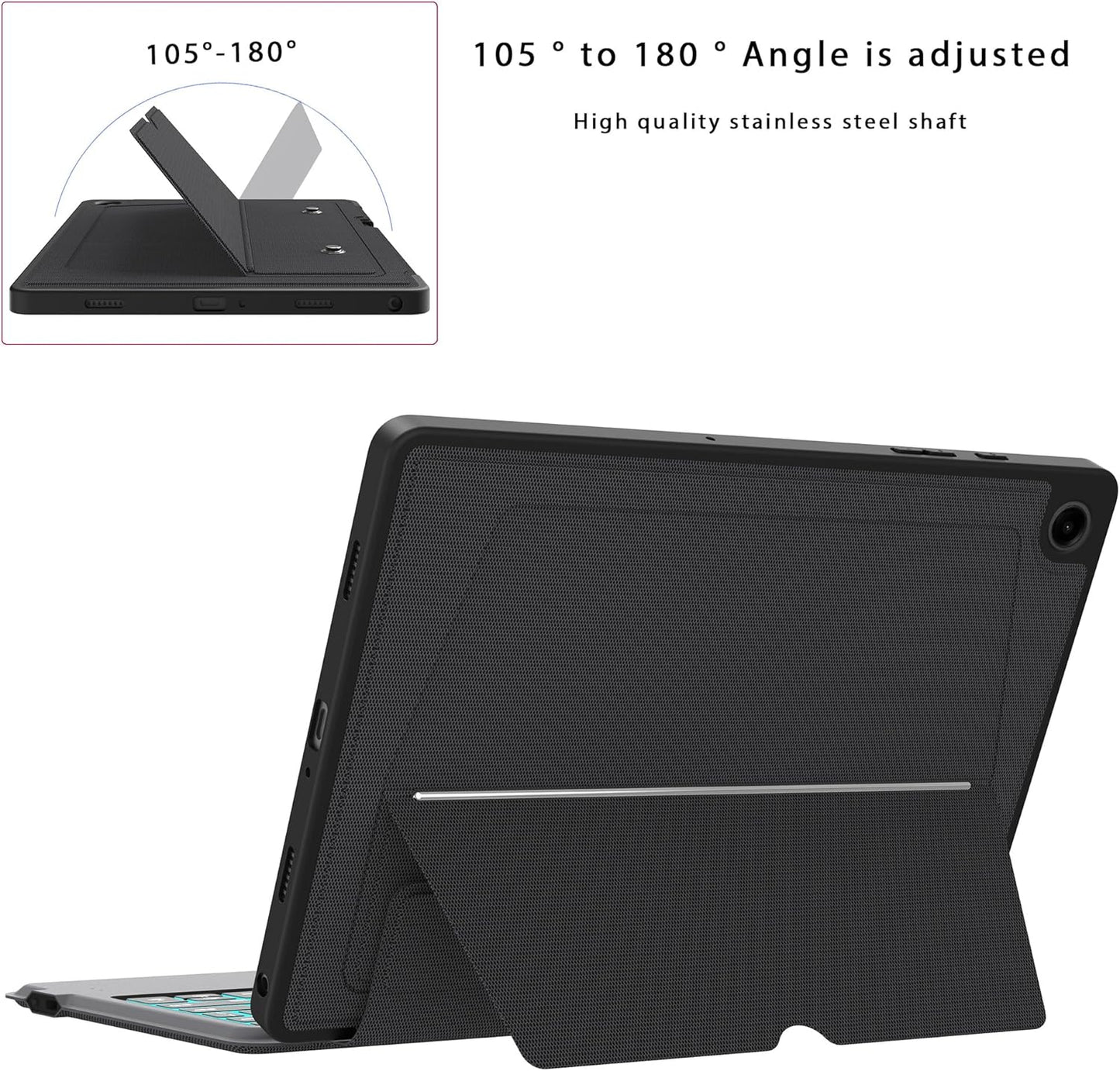 Custodia per Galaxy Tab A9+/A9 plus Da 11", Con Tastiera QWERTZ: Illuminazione a 3 Zone, Tastiera Con Trackpad, Tastiera Con Supporto per Samsung Galaxy Tab A9+ 2023 (SM-X210/X215/X216B)