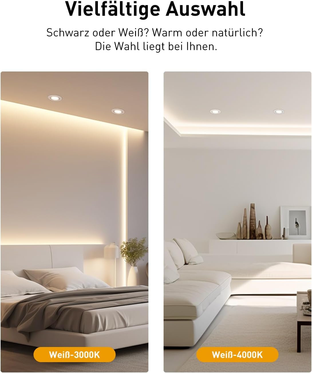 Faretti Led Da Incasso per Cartongesso Dimmerabili, 6X 5.5W Luci Da Incasso Luce Bianco Calda 3000K 600LM, Faretto Led Incasso Orientabili Ultrasottili 30Mm, Faretti Led Interno 83Ra per Cucina