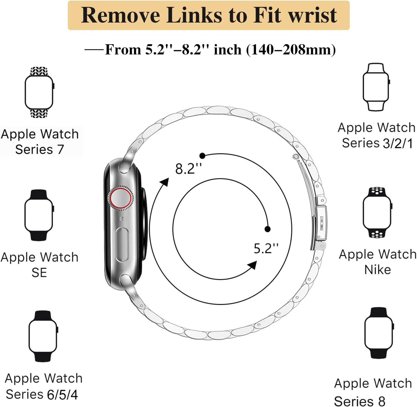 Fascia Sottile Compatibile Con Il Bracciale Apple Watch 38 Mm 40 Mm 41 Mm 42 Mm 44 Mm 45 Mm, Sottile Fascia a Catena in Metallo in Acciaio Inox per Iwatch Da Donna Serie 8 7 6 5 4 3 2 1 SE