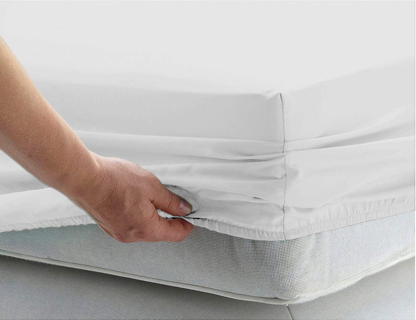Hostelería – Set Di 3 Pezzi Copripiumino Bianco Hotel, Lenzuolo Con Angoli, Federa per Cuscino, 50% Cotone E 50% Poliestere, Letto 180 X 190/200 Cm