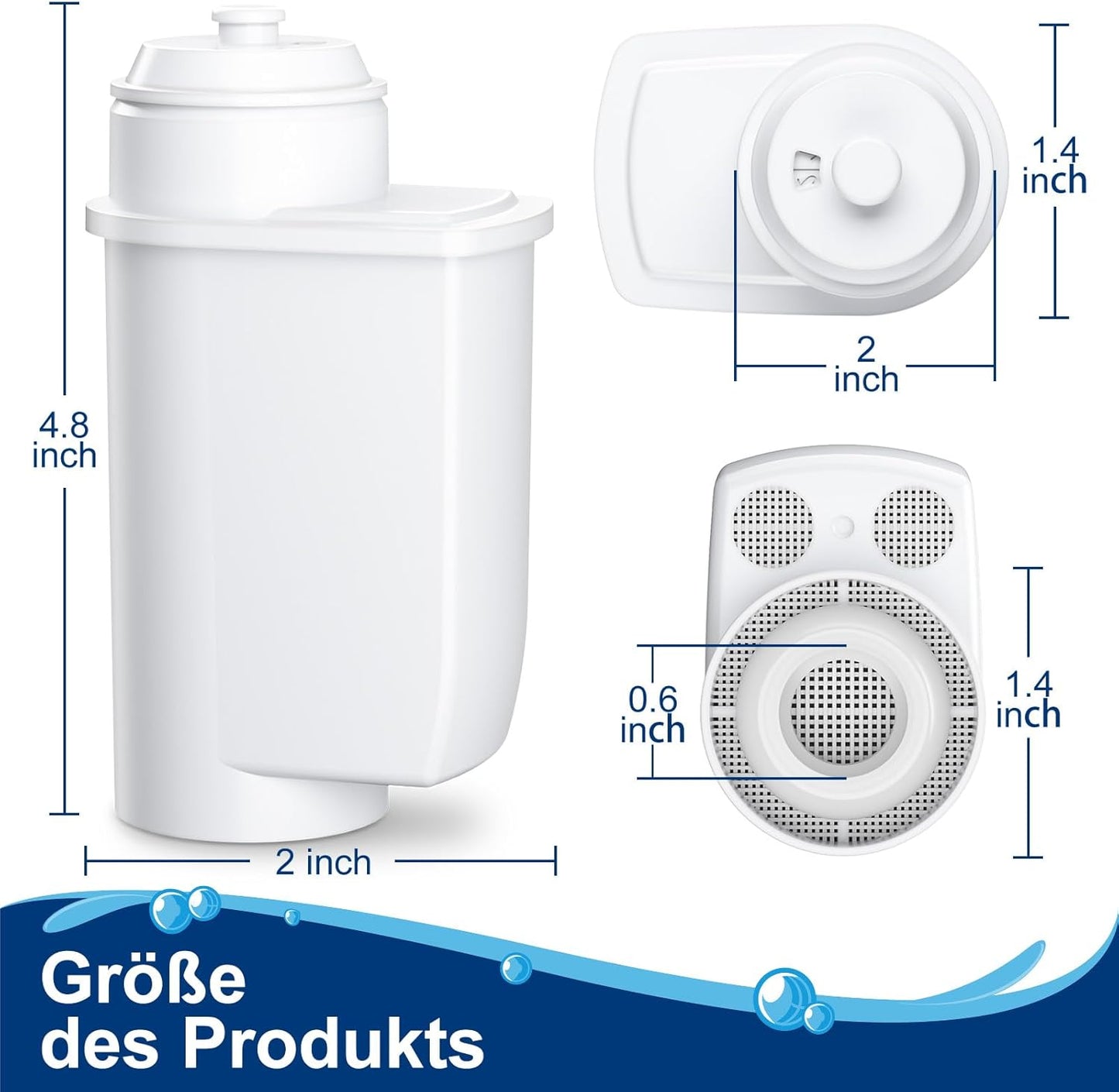 Filtro Acqua Di Ricambio per Siemens Brita 467873 (6 Pezzi)