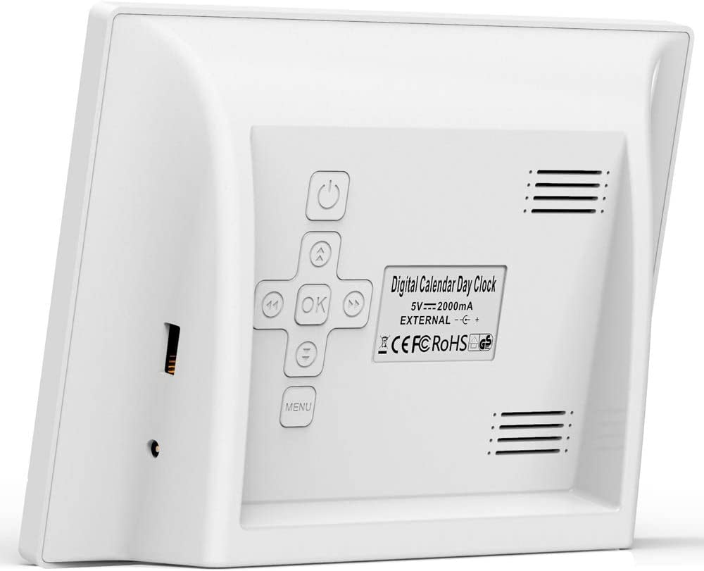 Orologio Digitale Da 7 Pollici, Sveglia Digitale Con Regolazione Automatica Della Luminosità, Silenziosa Sveglia Con Display LCD Con Umidità E Temperatura per Adulti E Bambini E Malattia Di Alzheimer