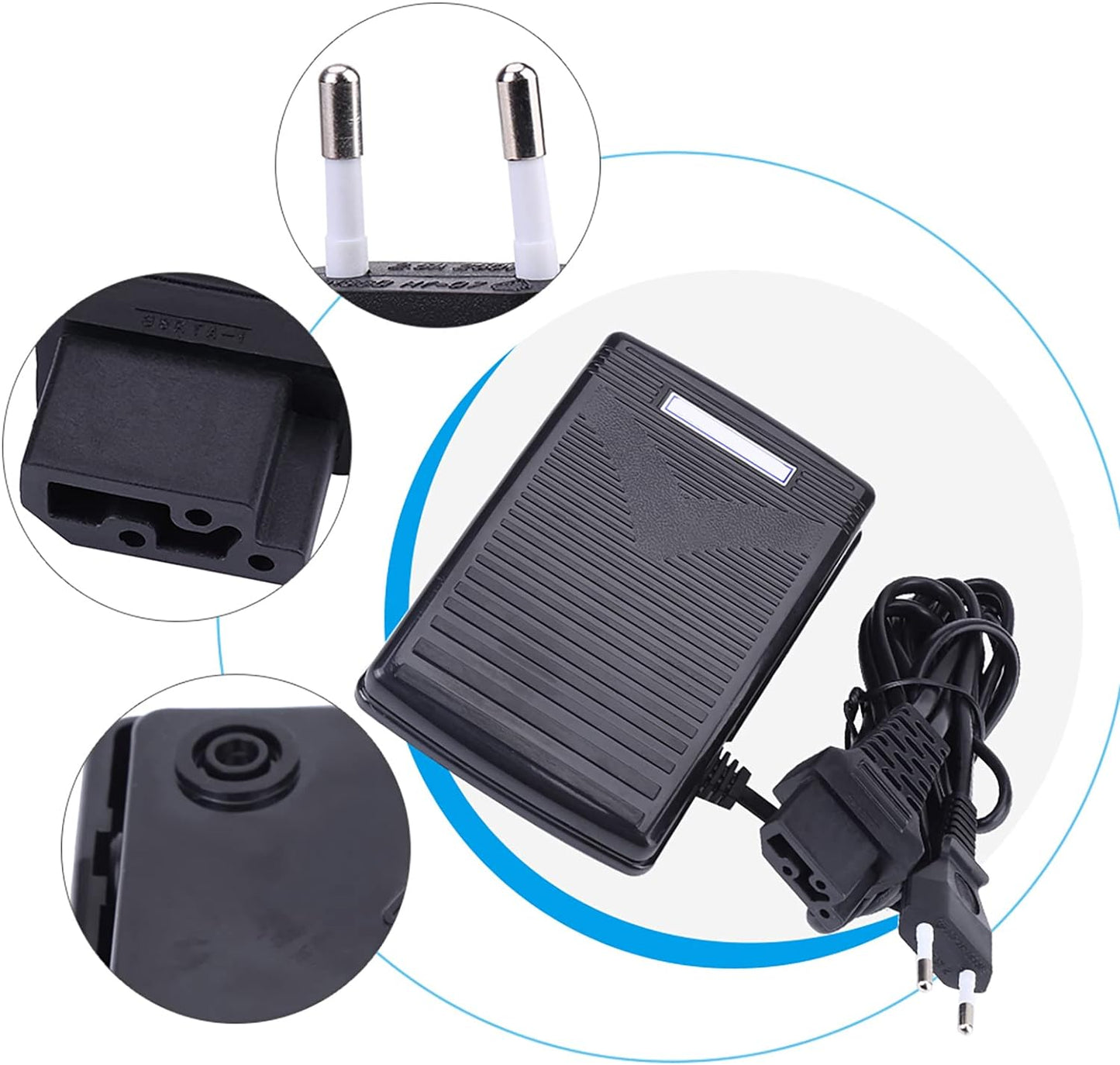 Cavo Di Comando a Pedale Elettronico Con Pedale Di Controllo a Pedale 220V Con Cavo Di Alimentazione per Macchina Da Cucire Singer 974 (Spina Europea) (EU Plug 200-240V)