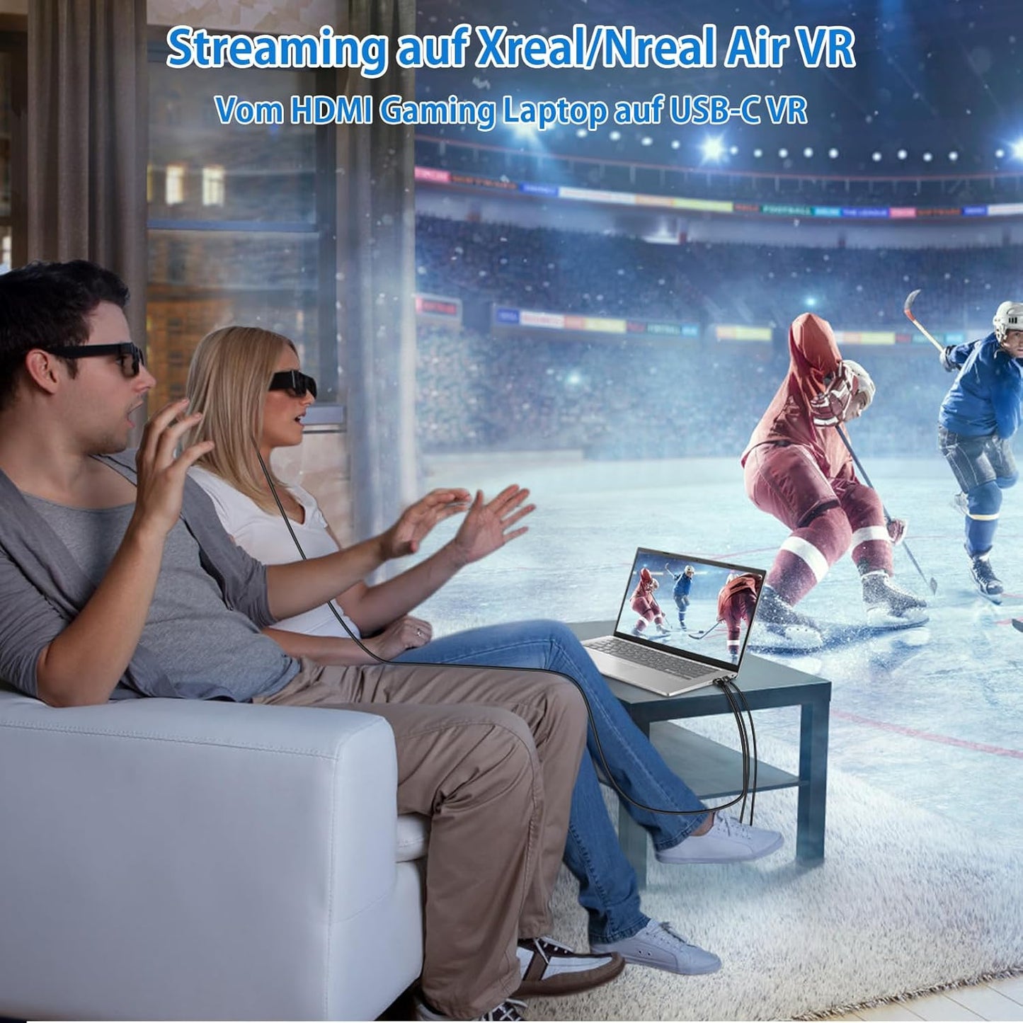 HDMI a USB C 2M, Cavo 4K@60Hz Cavo Convertitore Maschio a Maschio Di Tipo C Compatibile Con Xreal Air, Nreal Air, PS5, Monitor Portatile(Supporta Solo HDMI a USB C)