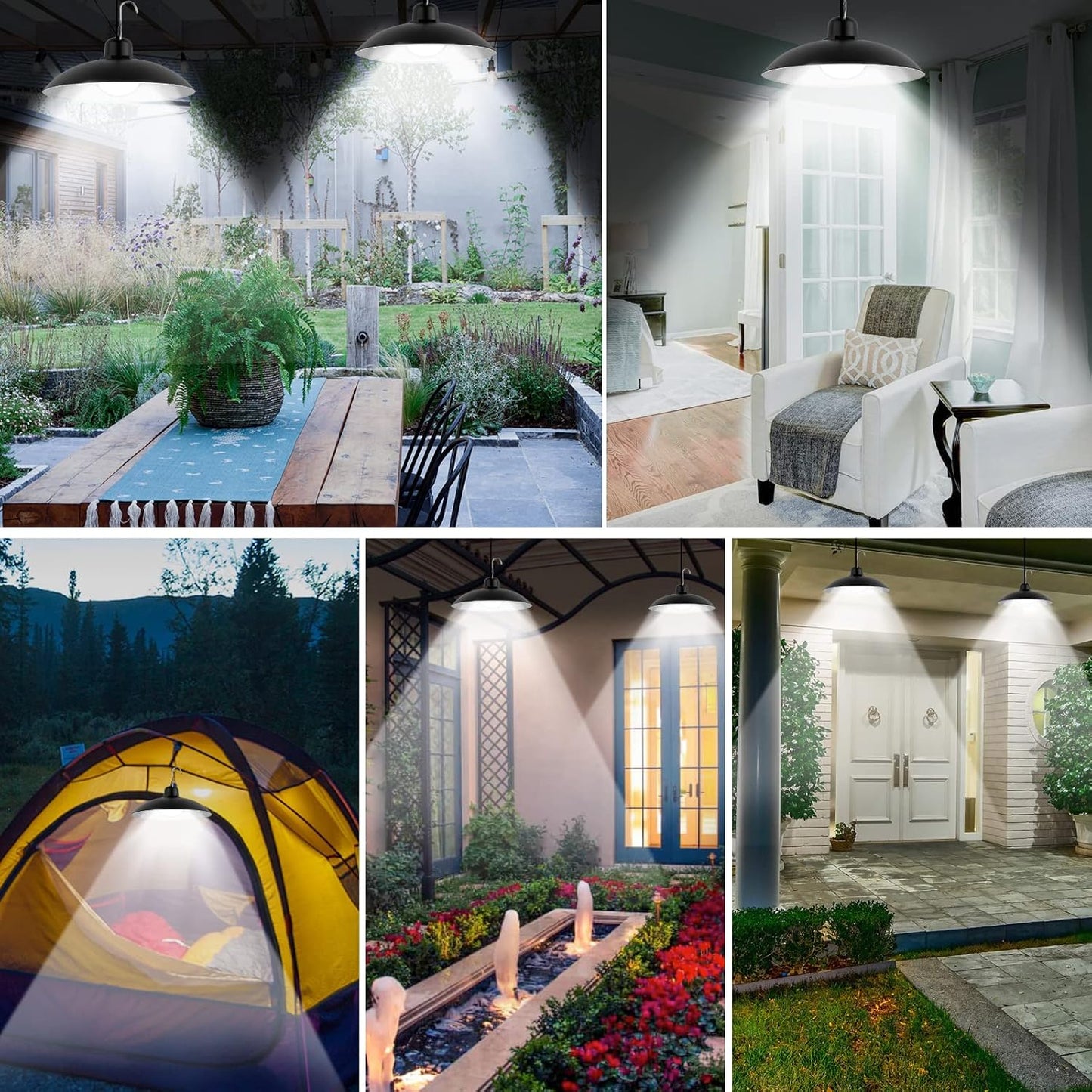 Lampadario Solare Esterno, Lampada a Sospensione Solare Con Telecomando Manuale Impermeabile IP44 Con Prolunga Da 3M per Giardino Casetta Garage 3 ModalitĂ
