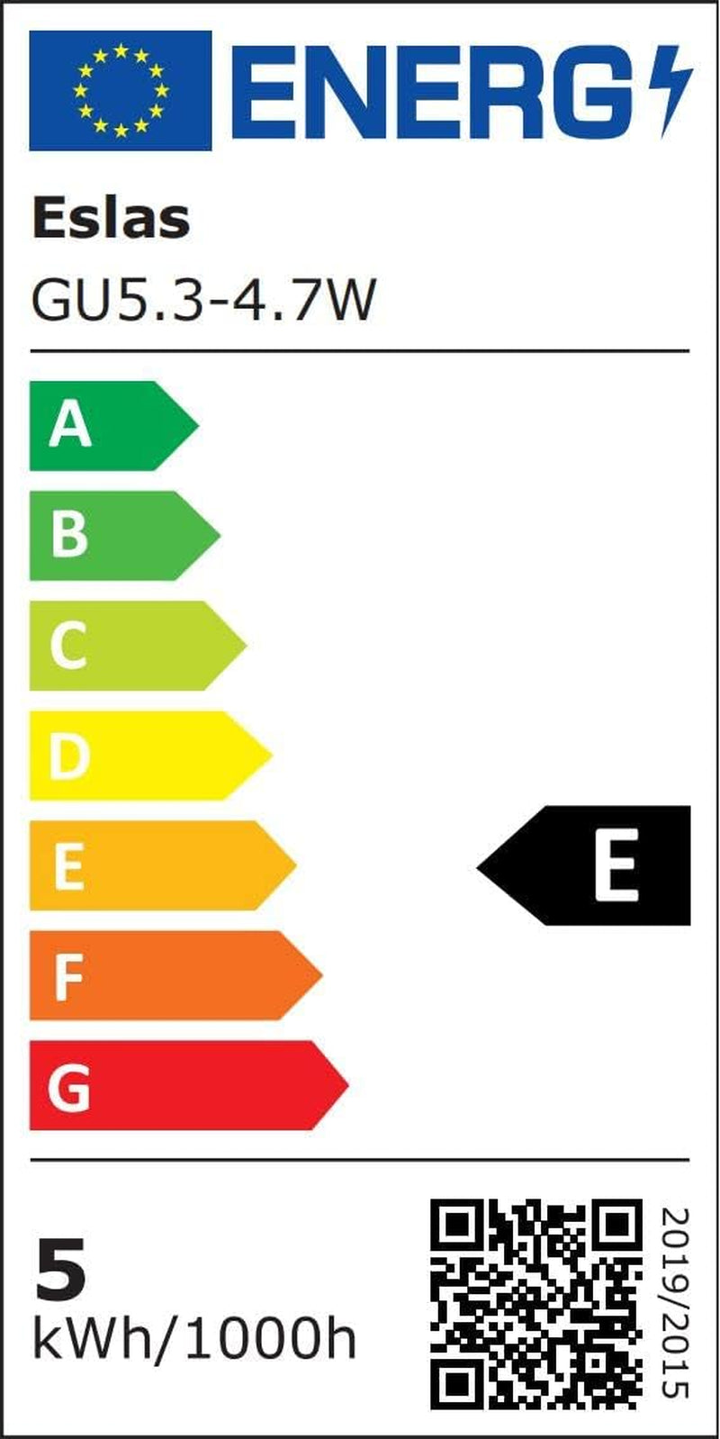 GU5.3 LED Bianco Caldo CRI>90, 2700K MR16 4,7W 520Lm, AC/DC 12V, Sostituisce 50 Watt, Angolo Di Emissione 120°, Non-Dimmerabile, Confezione Da 10 Pz