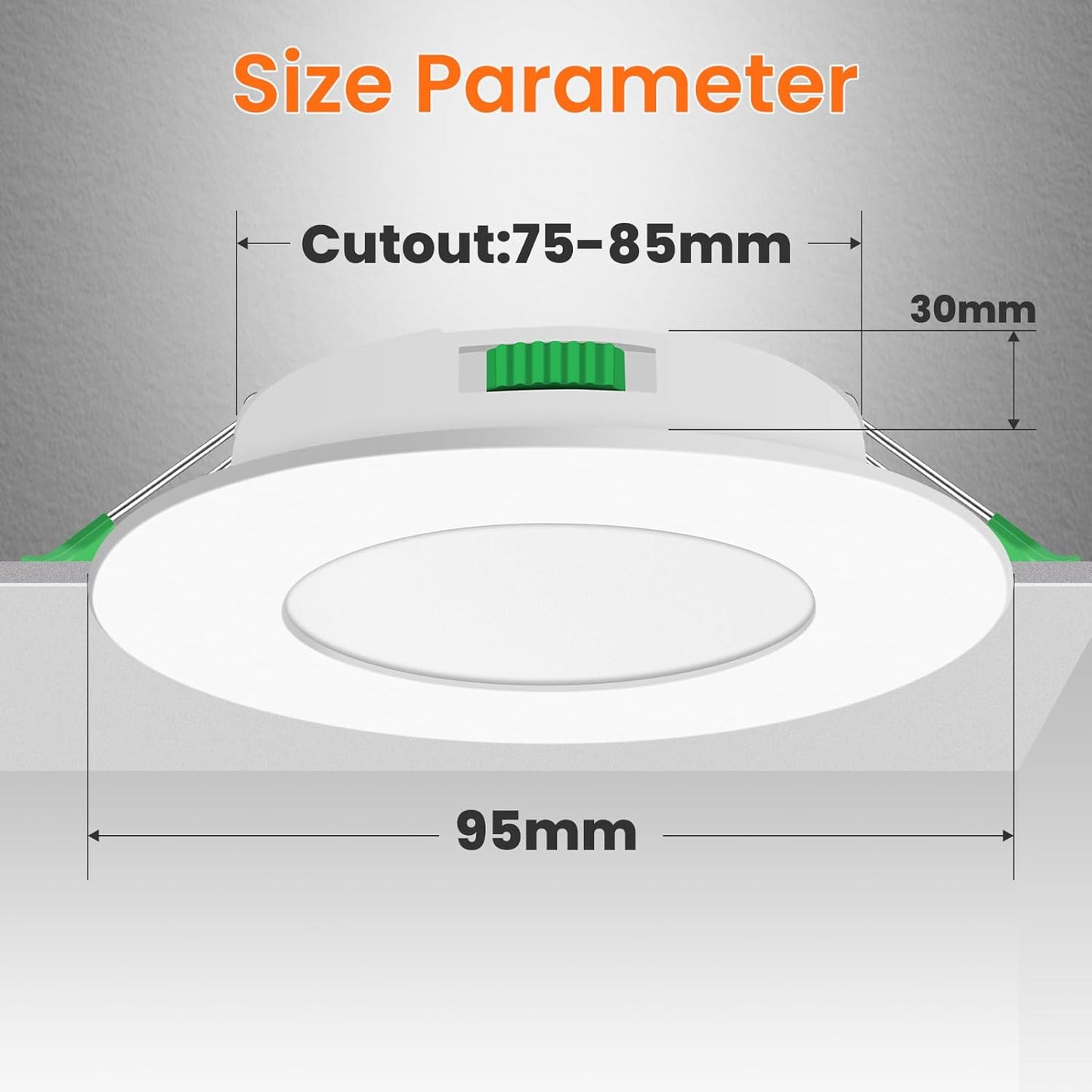 Faretti LED Da Incasso per Cartongesso, 5W 350LM Luci Da Soffitto Interno, 3CCT 3000K 4000K 6500K, Faretto Led Incasso IP65, Foro Incasso Ø75-85Mm, AC 220-240V, Set Di 6,Bianc