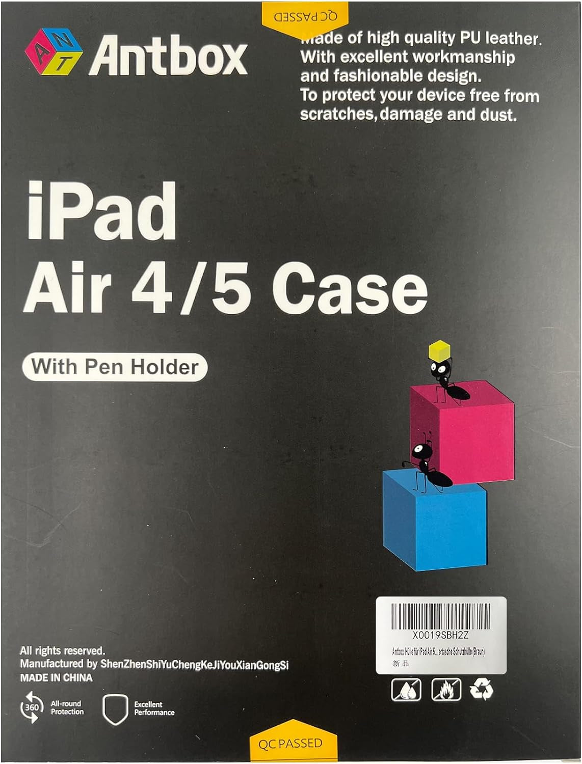 Custodia per Ipad Air 5ª/4ª Generazione 2022/2020 10,9 Pollici in Pelle PU Con Portapenne, Angolo Di Supporto Regolabile, Funzione Di Auto Sveglia/Sonno (Marrone)