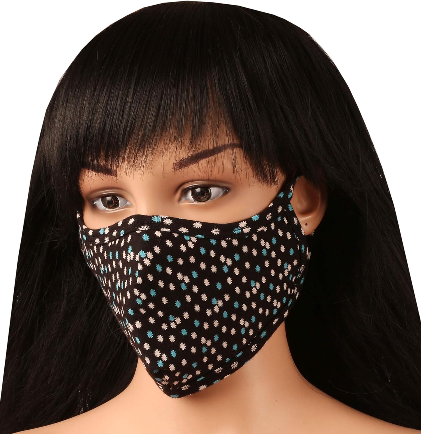 Face Masks Reusable Washable Handcrafted Indian Pattern Colorful 100% Cotton Double Layer Fabric with Elastic Earloops for Comfortable Snug Fit Unisex Men Women.