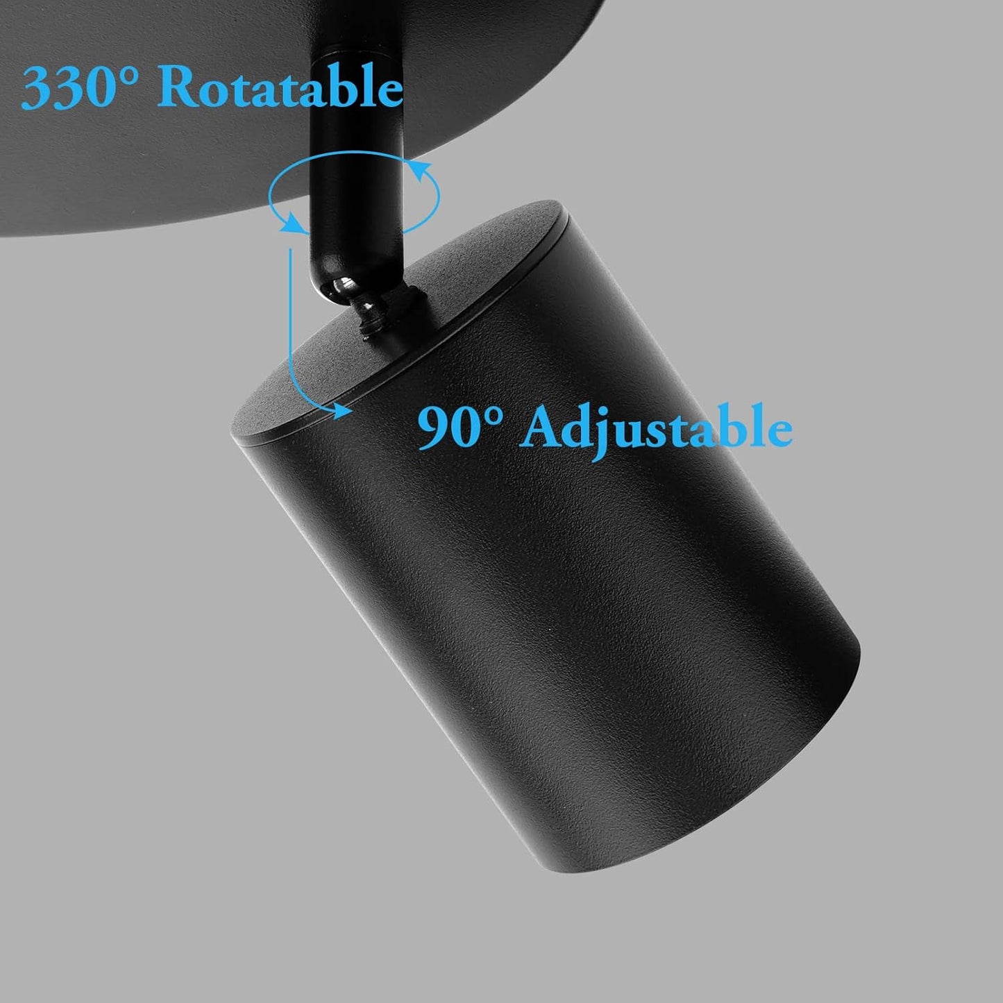 Faretti Da Soffitto Orientabili Nero, Con 3 Attacco GU10, Plafoniera 3 Luci Interno, Lampada Soffitto per Cucina, Soggiorno, Camera Da Letto, Max 50W X 3, Lampadina Non Inclusa