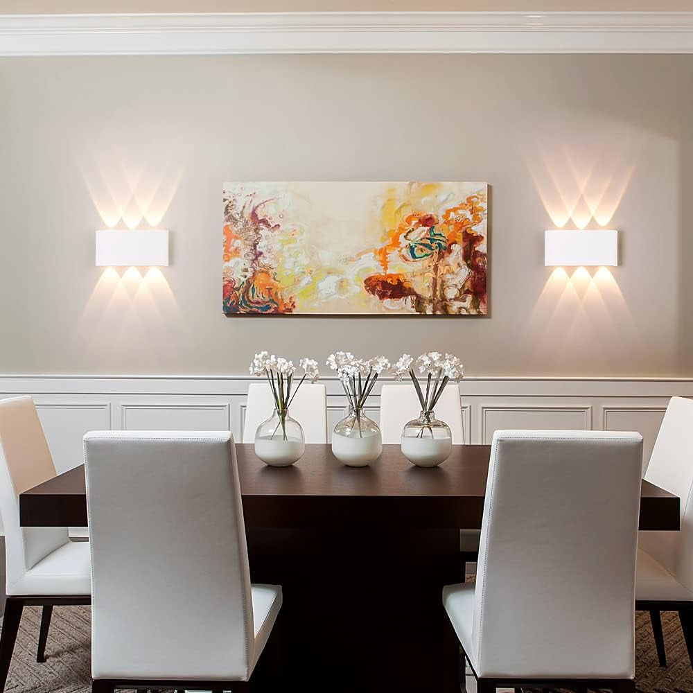 2 Pack Lampada Da Parete Esterno/Interno LED Applique Da Esterni 12W 1200LM up down Faretto Da Parete IP65 Impermeabile Moderno Lampade Muro Alluminio Bagliore Su E Giù (Bianco 4500K Luce Naturale)