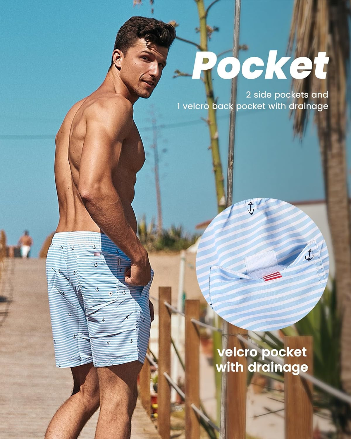 Pantaloncini Da Bagno Da Uomo Asciugatura Veloce Costume Da Bagno per Surf Sulla Spiaggia Multi-Funzioni Allenamento Casa Con Fodera in Mesh Con Fodera in Mesh