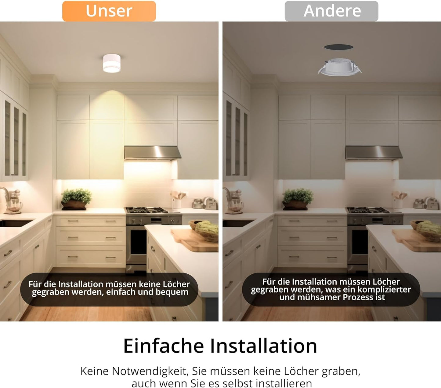 Faretti LED Da Soffitto 12W IP65 Faretto Lampadario 3000K Faretto Plafoniera Ø10Cm Bianco Caldo Faretti Da Soffitto Bianco Spot Alluminio per Bagno Soggiorno Cucina Corridoio