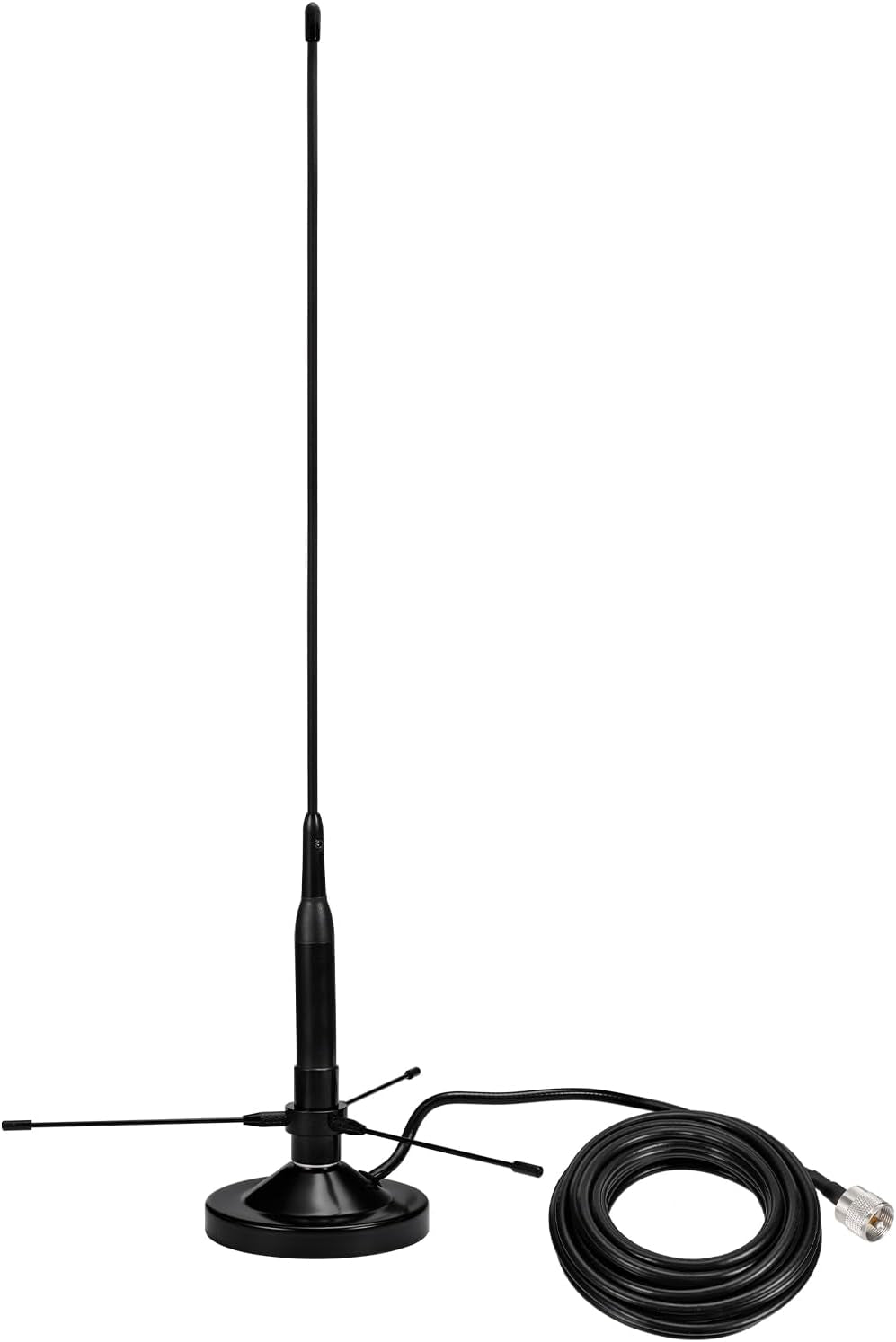 Antenna Radio VHF UHF 136-174Mhz 400-460Mhz Doppia Banda PL259 Maschio Base Magnetica Con Kit Aereo Di Terra per Radio Bidirezionale Radio a Due Vie Radio Mobile