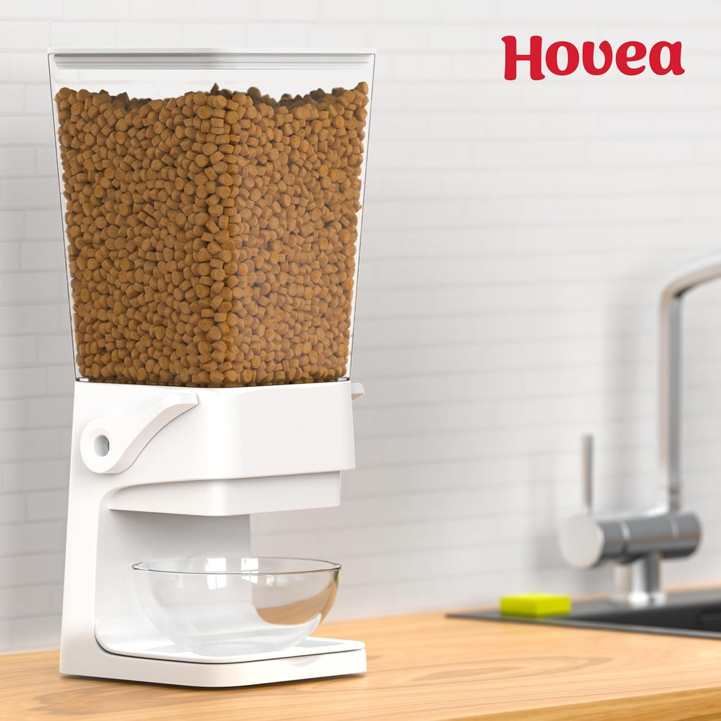 - Dispenser Cereali E Cibo - Capacità 5L - Distributore Di Muesli, Pasta - Dispenser Alimentare Cibo Cani E Gatti - Cucina, Colazione - Bianco - CR500