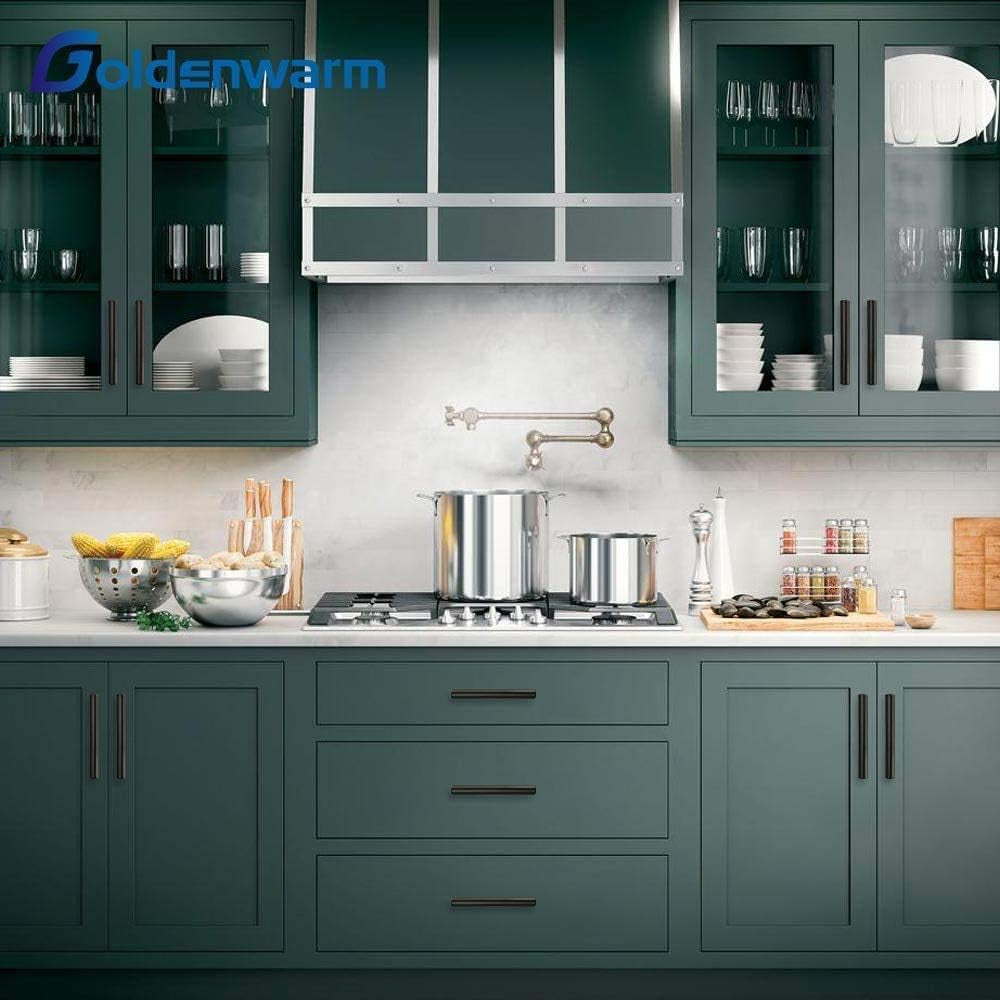 15 Pezzi Maniglie per Mobili Maniglie Cucina Maniglie Armadio Nere -LS201BK128 Maniglie Cassetti Maniglie Vintage Maniglie Acciaio Inox Maniglie per Mobili Bambini Distanza Dei Fori 128Mm