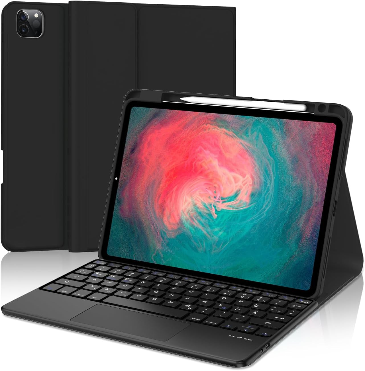 Custodia per Ipad Pro 11 Con Tastiera 2022 – Ipad Air 5 2022 Con Trackpad Tastiera, Tastiera Magnetica Rimovibile, per Ipad Pro 11 4/3/2/1, Ipad Air 5/Air 4 2020, Nero