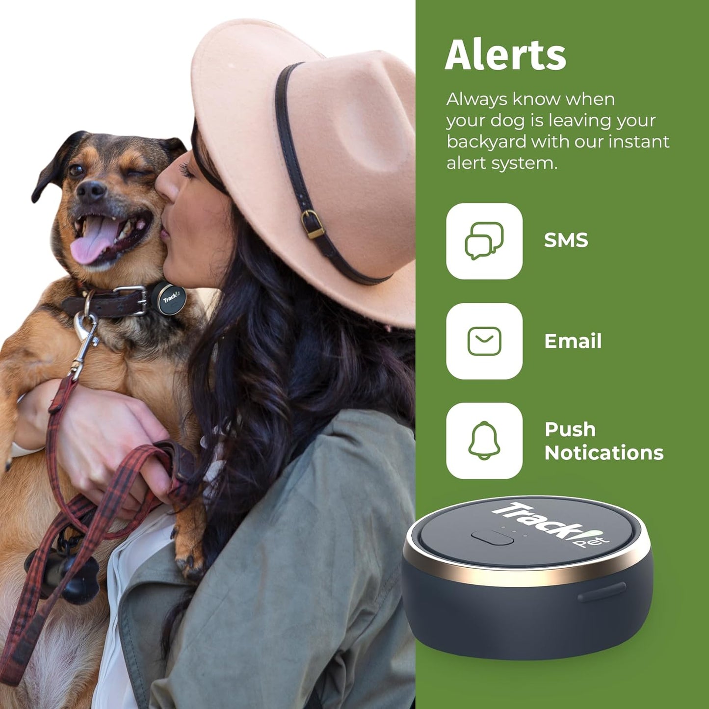 pet Localizzatore GPS per Cani - Abbonamento Richiesto - Localizzatore Localizzatore Mini, SIM Adatto a Tutti I Collari, Localizzazione Live, Portata Illimitata IP67