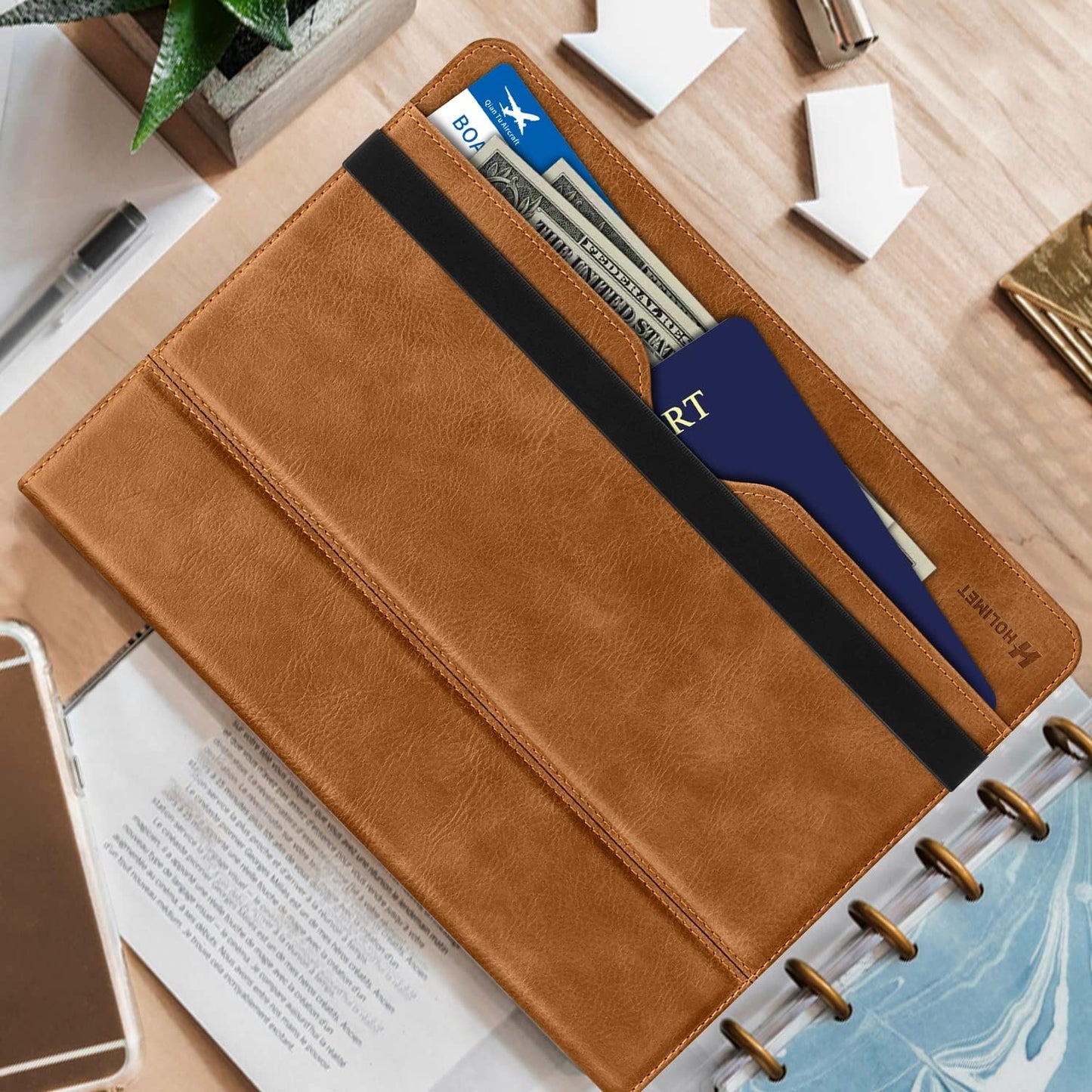 HOLIMET Cover per Ipad Air 6 11" M2 2024, Ipad Air 5./4. Generazione (2022/2020) 10.9 Pollici Cover Con Pencil Holder, Custodia Auto Sveglia/Sonno Smart Folio Case, Supporto Multi-Angolo - Marrone
