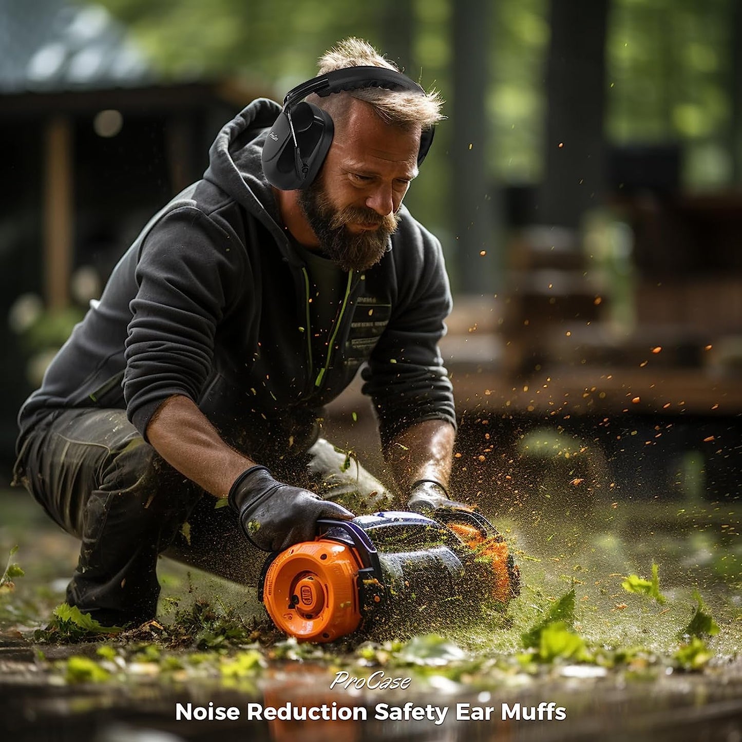 Cuffie Antirumore, NRR 28 Db Cuffie Antirumore per Ambito Lavorativo, Lavoro Sul Trattore, Isolanti per Studiare, Falciatura, Sparare, Aereo, Muscia Forte E Industria Della Costruzio–Tuttonero