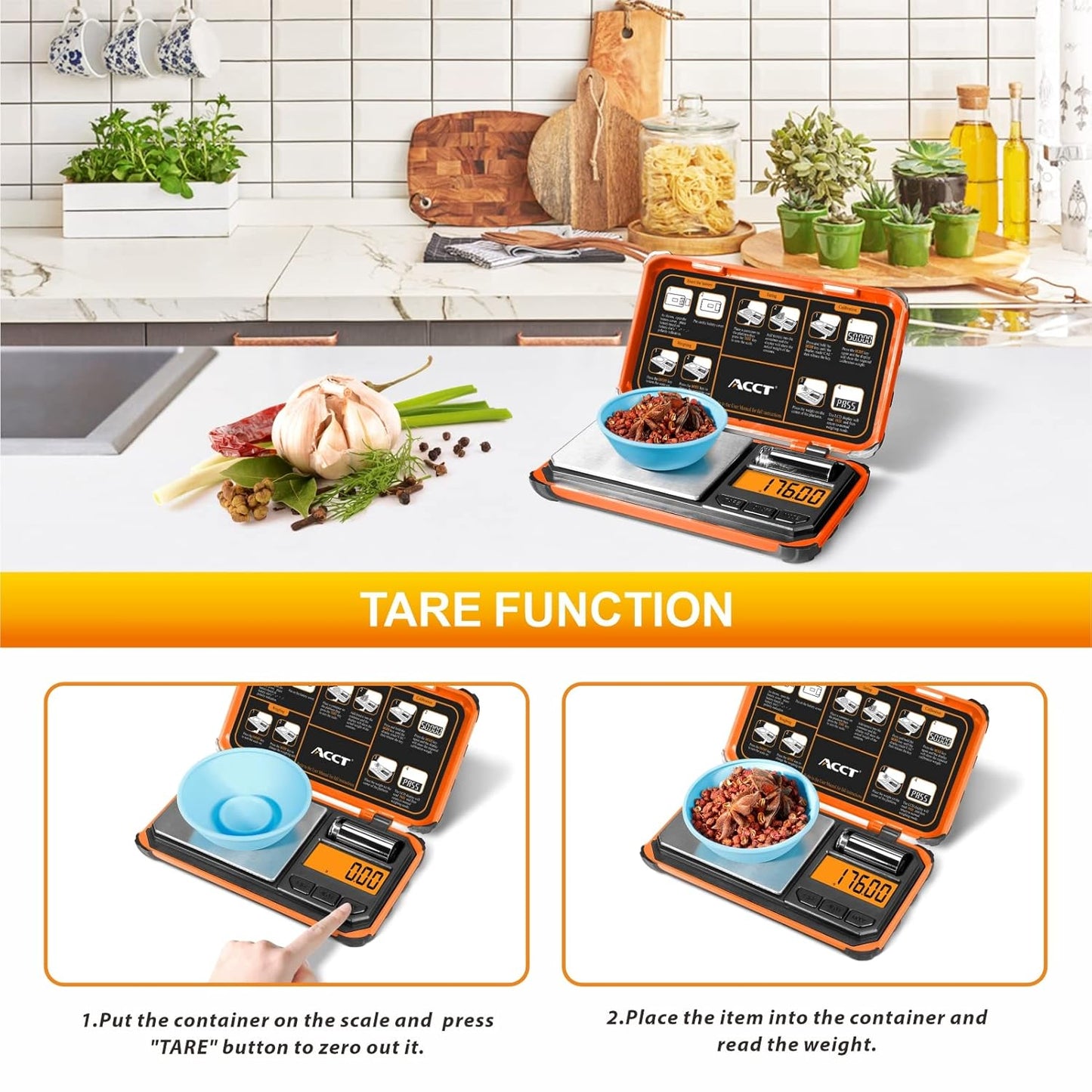 Bilancia Tascabile Di Precisione, 200 G X 0,01 G, Bilancia Digitale per Alimenti Con Display LCD, Conversione Con Un Clic Da 6 Unità, Mini Scala per Erbacce/Cucina/Monete (Batteria Inclusa)
