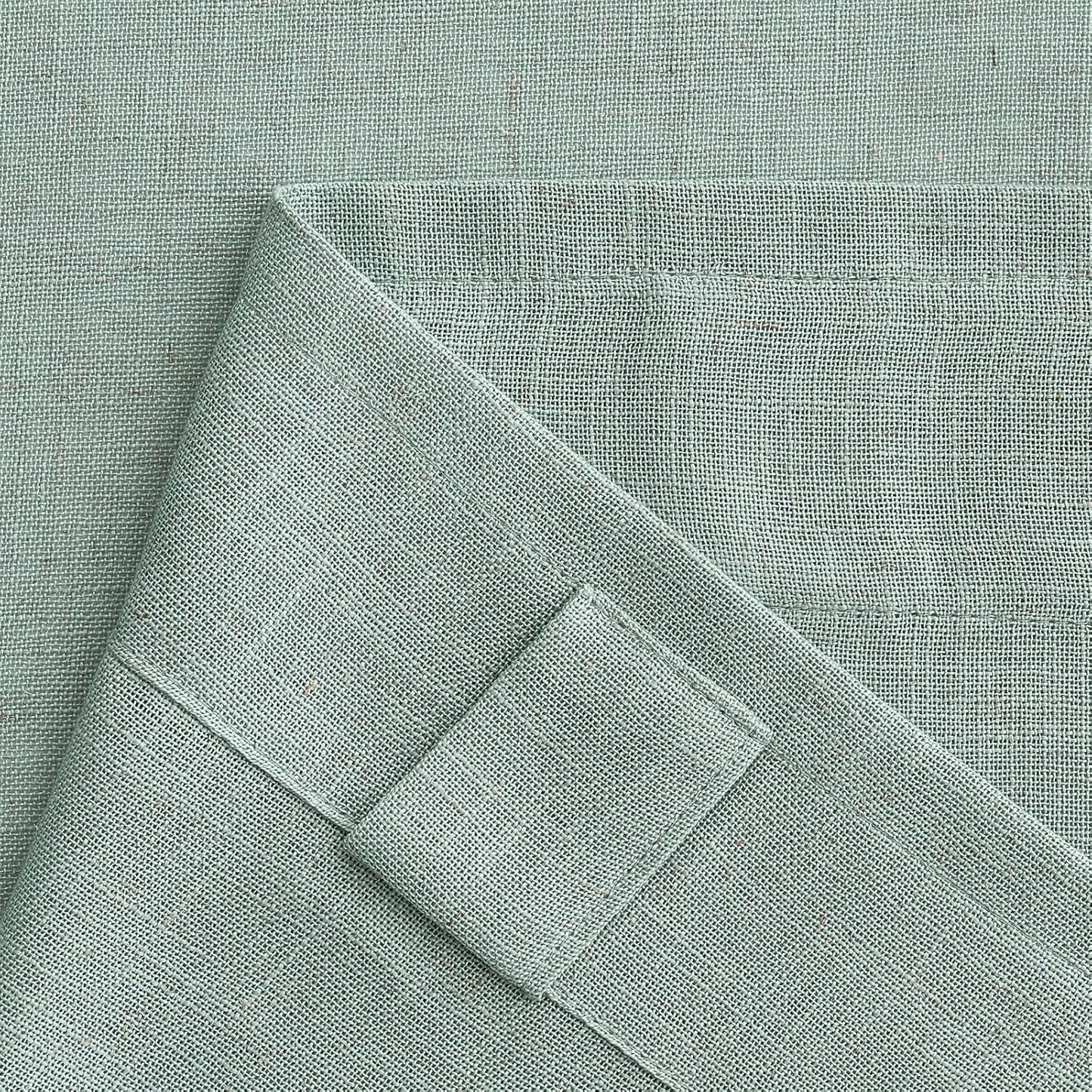 Lino Tende Finestre Tenda a Pannello Traslucido Tende Moderne a Vela Trasparente per Porte Balcone Adatte per Soggiorno Camera Da Letto 2 Pezzo Set Turchese 140X225 Cm