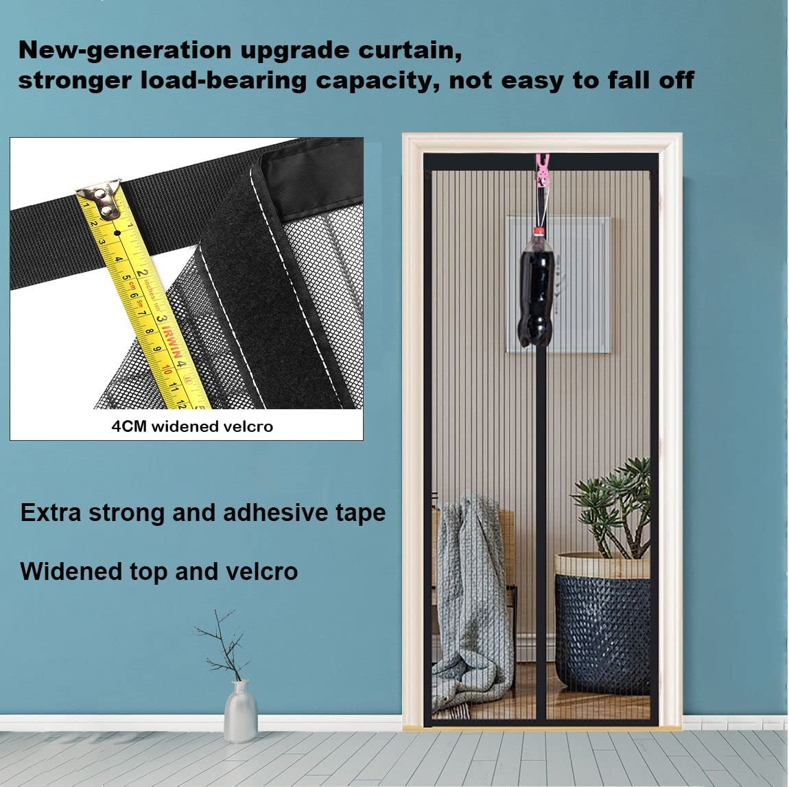 Zanzariera Magnetica per Porte 85 X 210 Cm, Tenda Magnetica Zanzariera Porta, Nessun Attrezzo Richiesto, Facile Da Installare, Adatto a Bambini E Animali Domestici, Grigio Puro